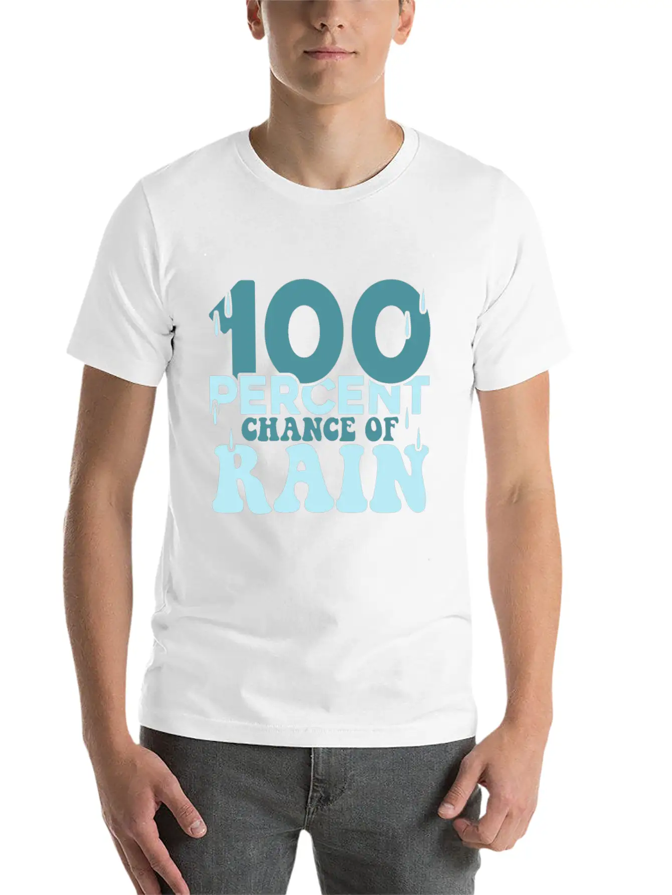 100 Percent Chance Of Rain Funny Quote Gift Comfortable Minimalist Graphic Tee – Summer Style Essential