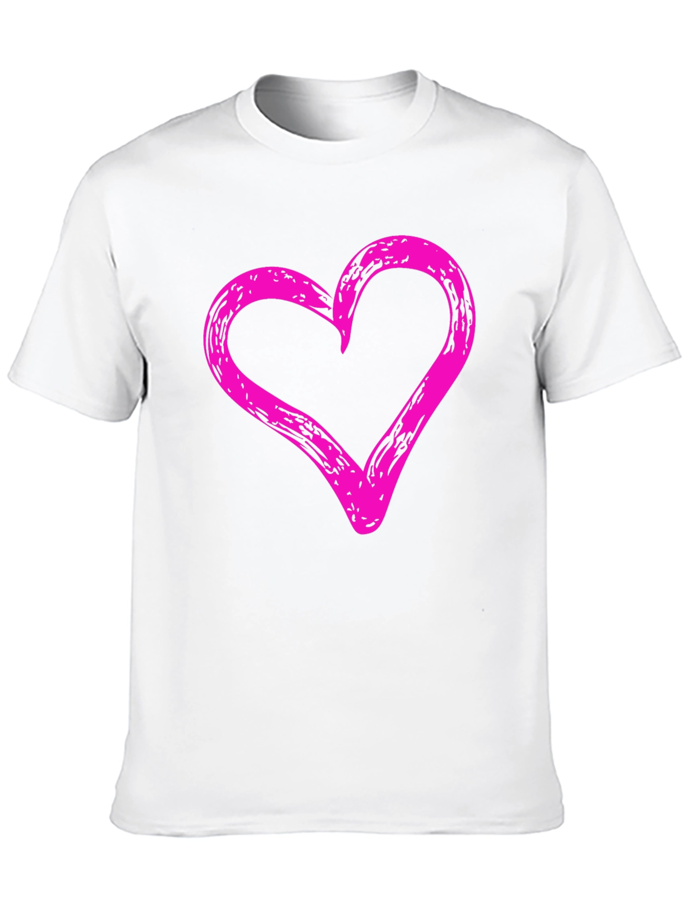 Heart Graphic Black Crew Neck T-Shirt