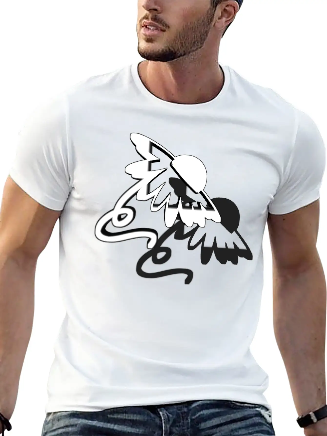 3D Wildflower Comfortable Minimalist Graphic Tee – Summer Style Essential