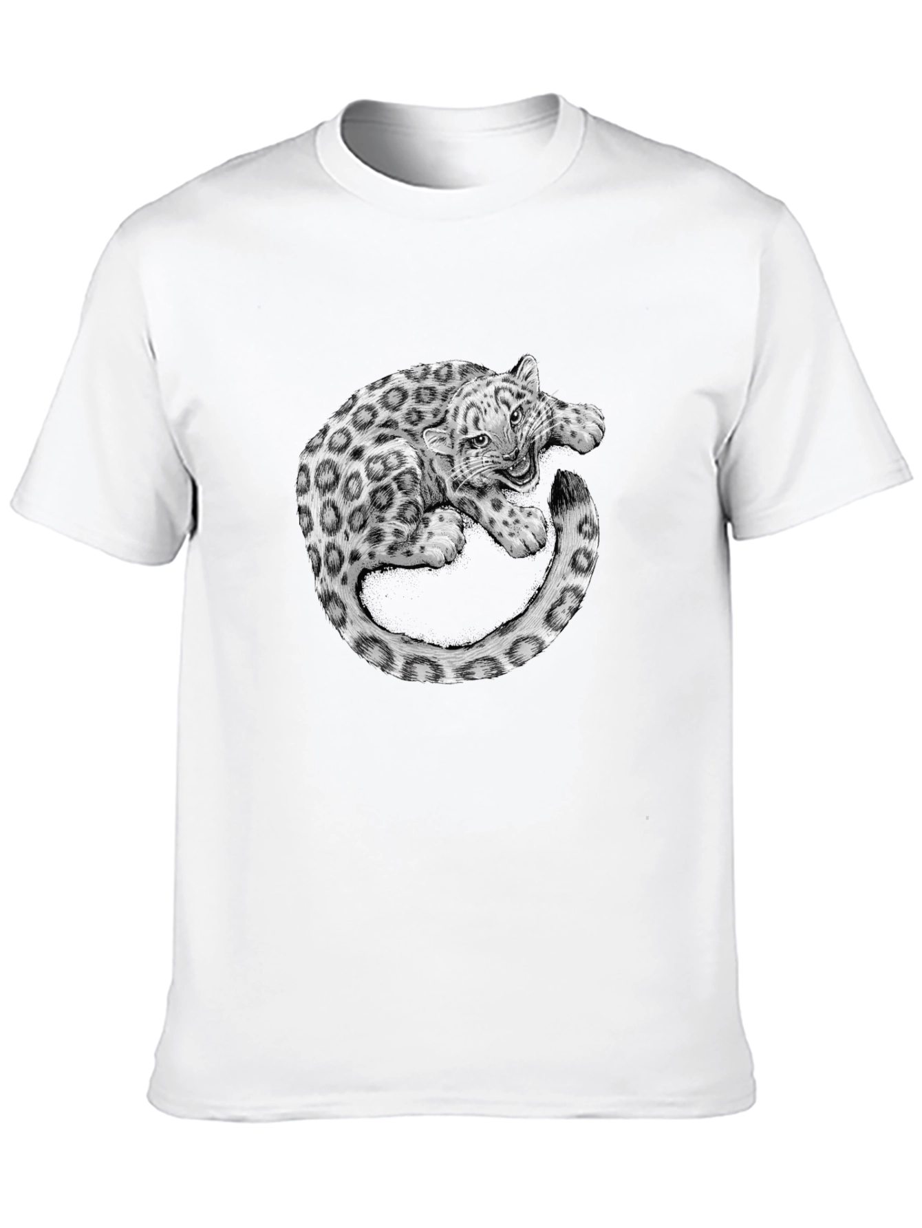 Leopard Graphic Print Black T-Shirt
