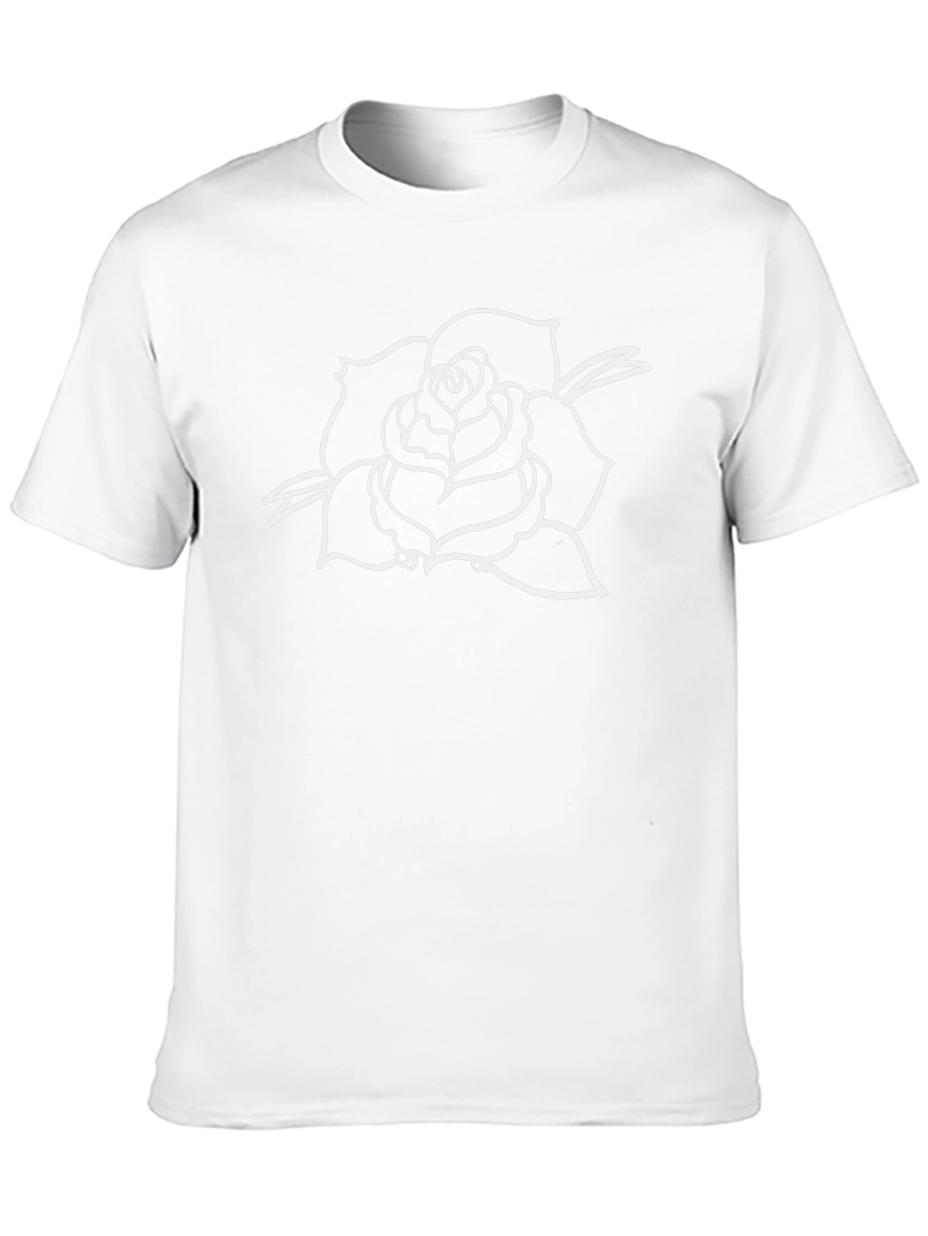 Black T-Shirt with Rose Graphic
