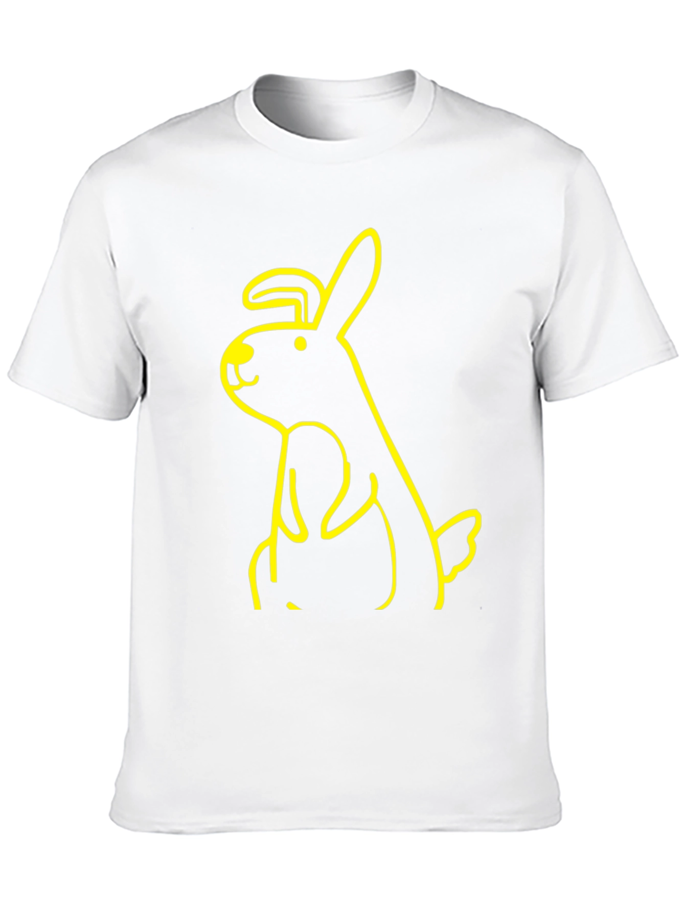 Black T-Shirt with Yellow Bunny Graphic
