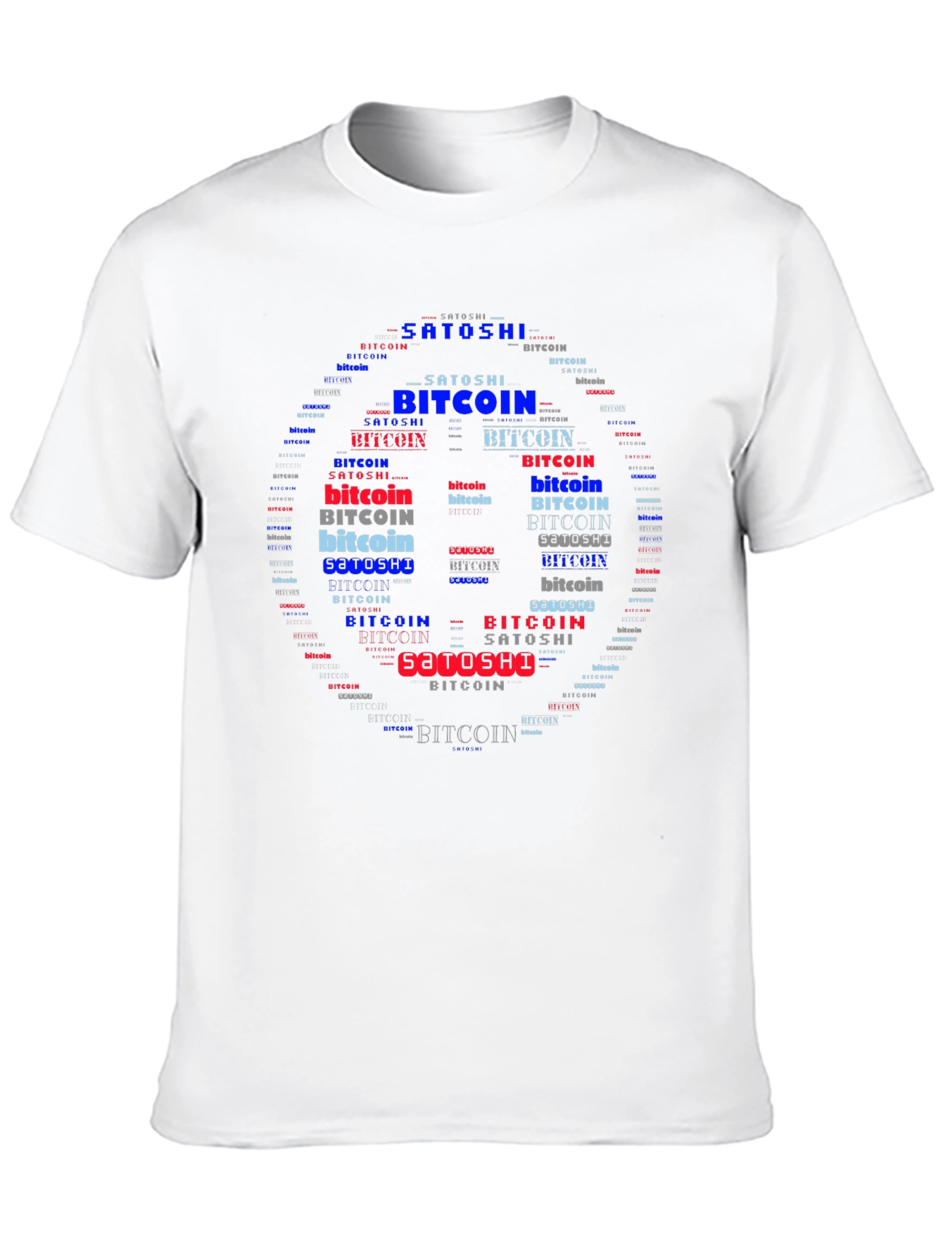 Bitcoin Satoshi Word Art Black T-Shirt