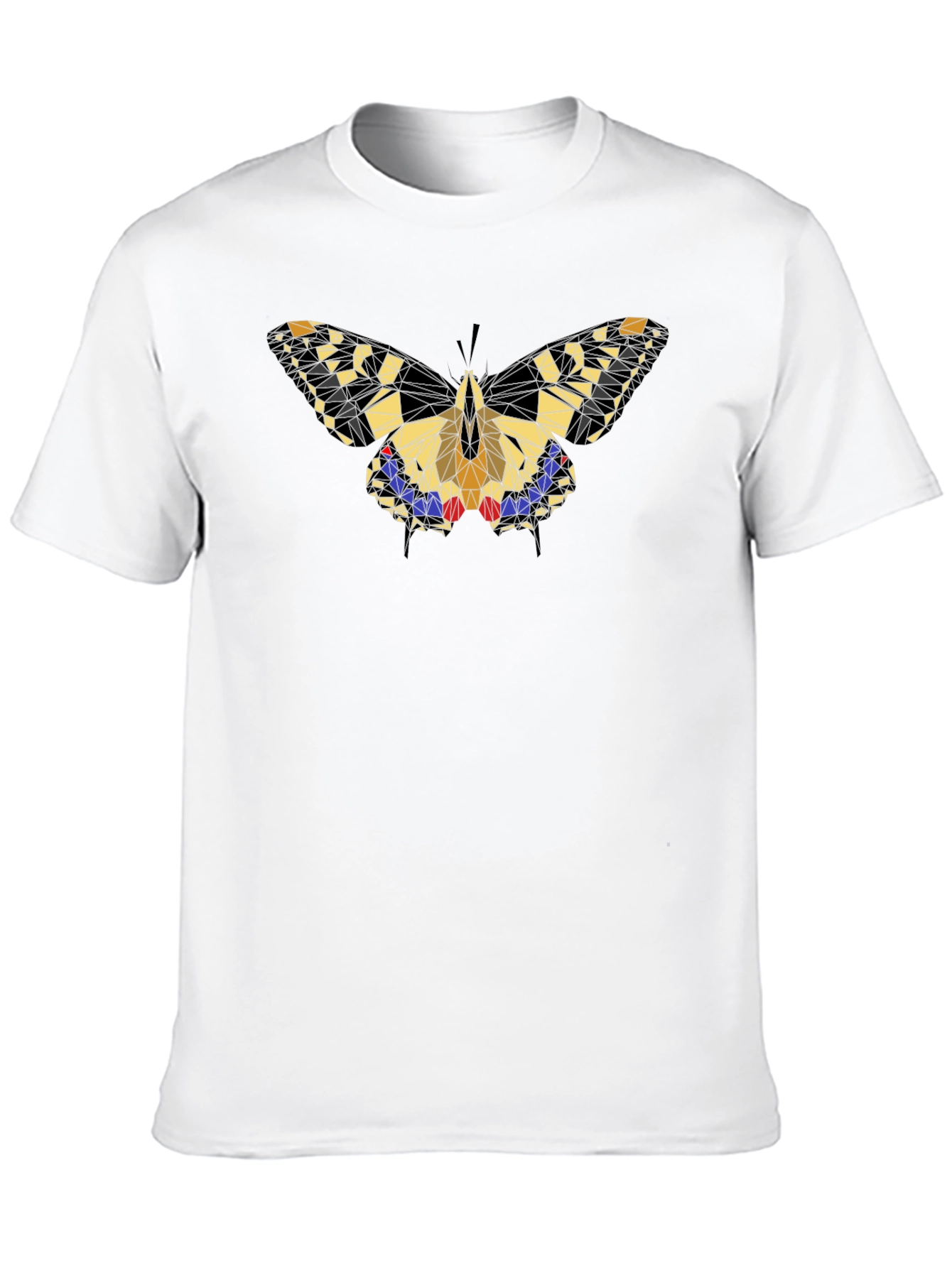 Geometric Butterfly Graphic Black T-Shirt