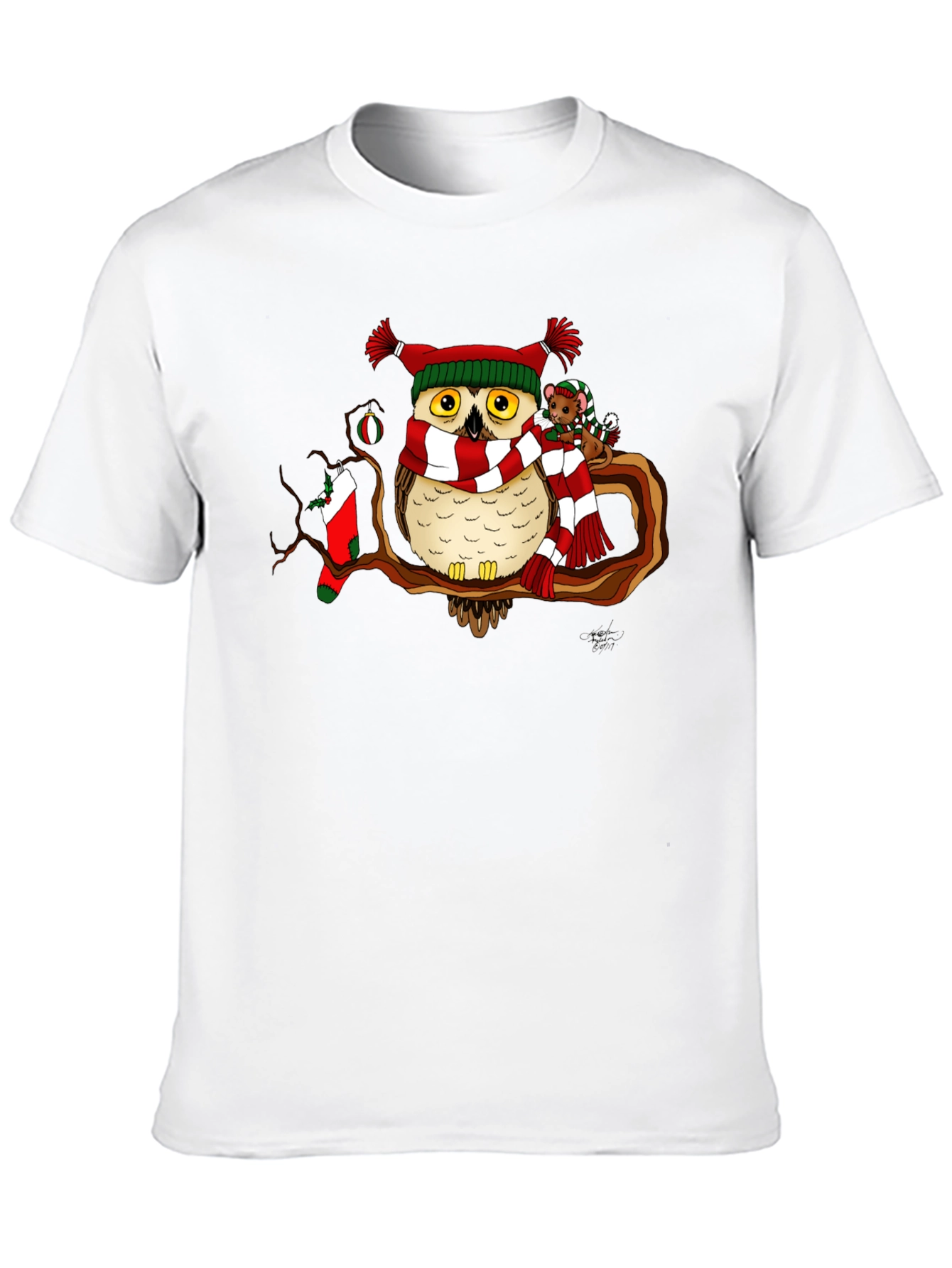 Festive Owl Christmas T-Shirt