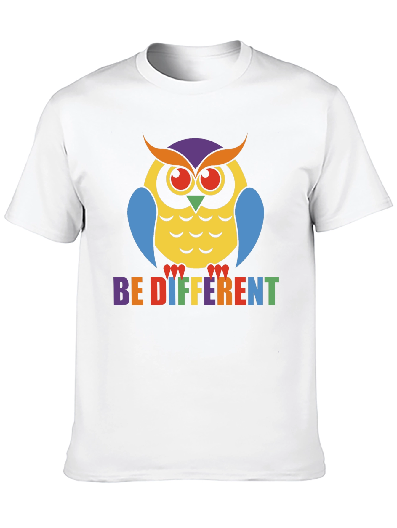Be Different Owl T-Shirt Pride Tee Black Cotton