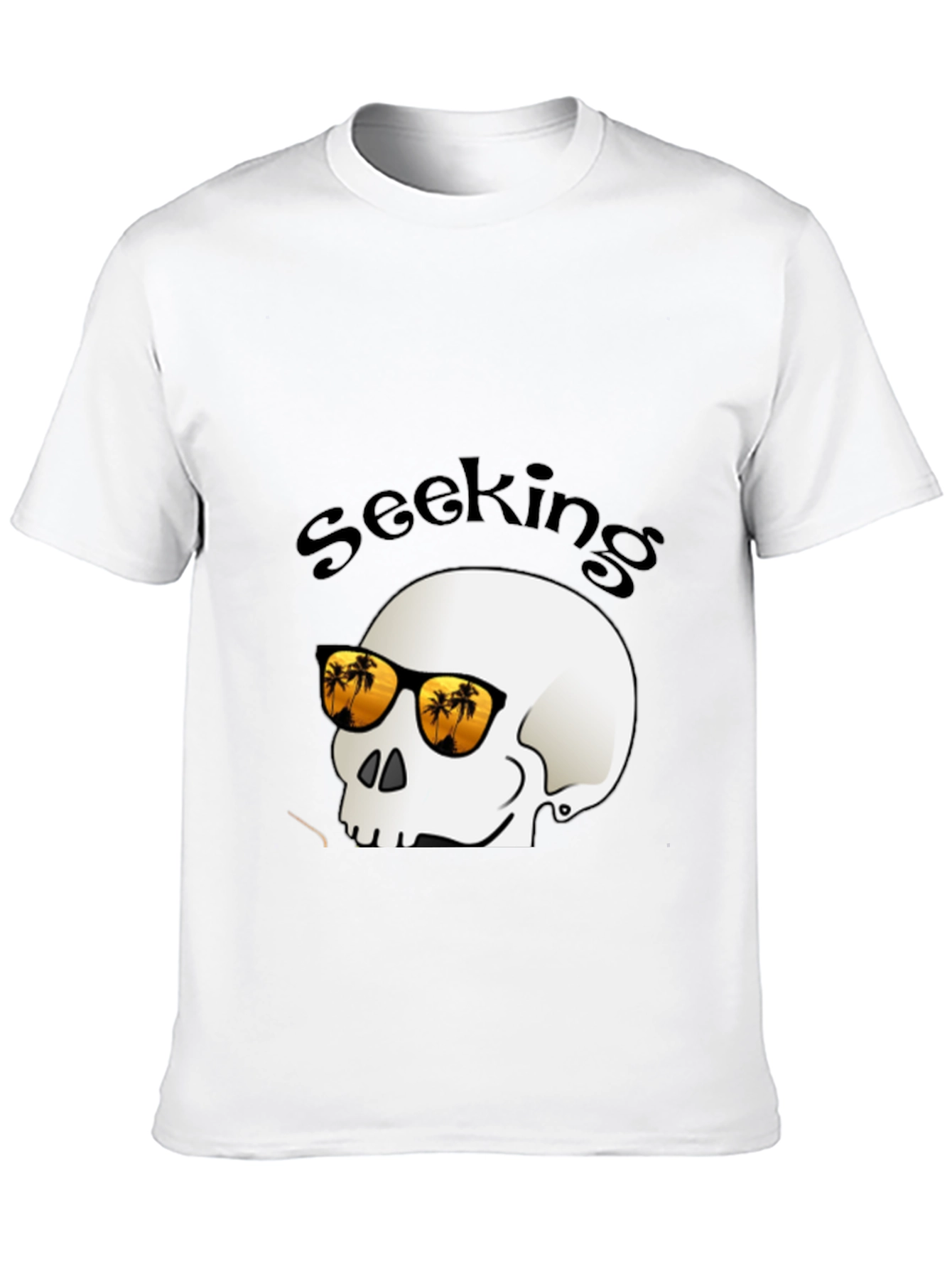 Seeking Skull Tee - Tropical Vibes Skeleton T-Shirt