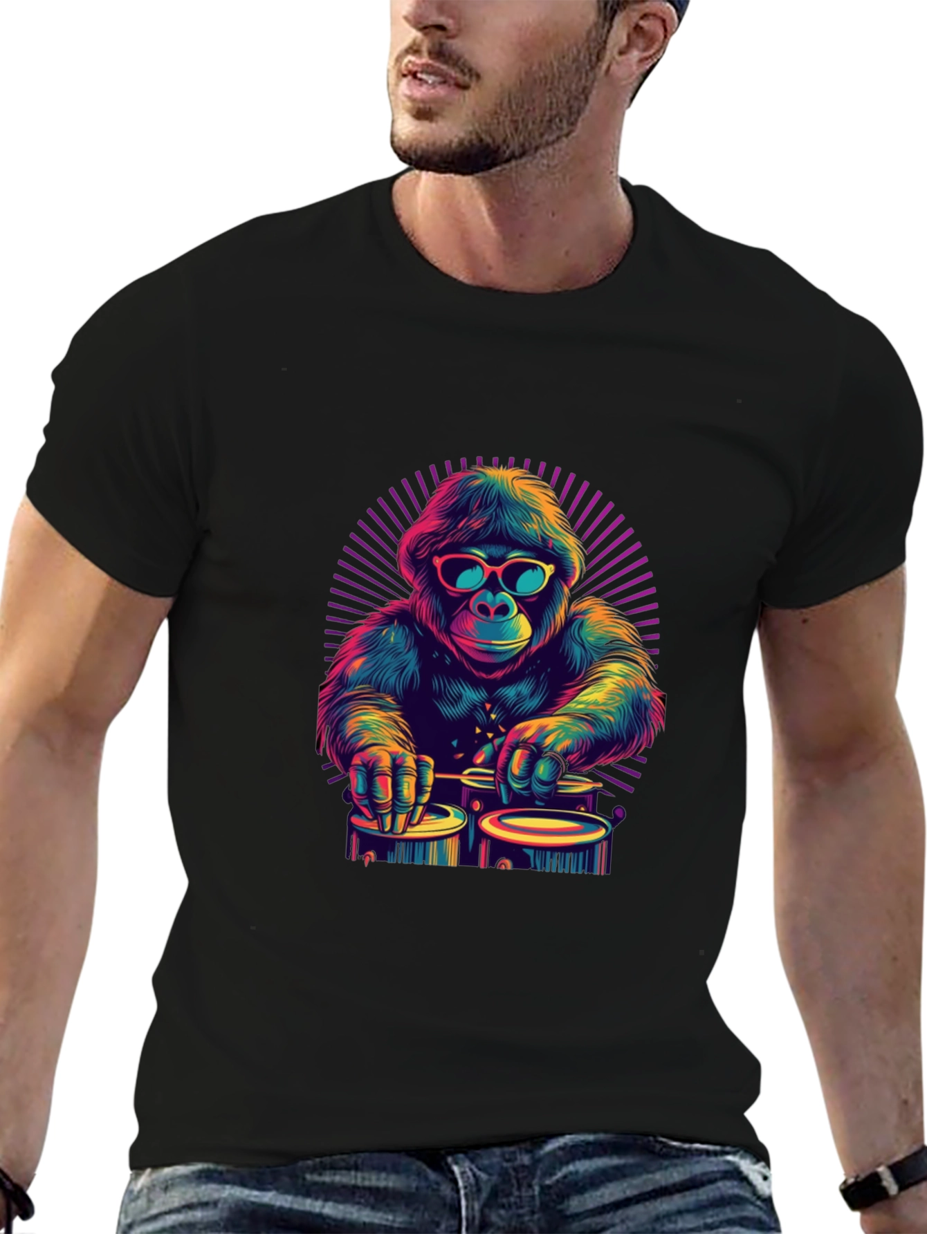 Cool Gorilla DJ Graphic T-Shirt