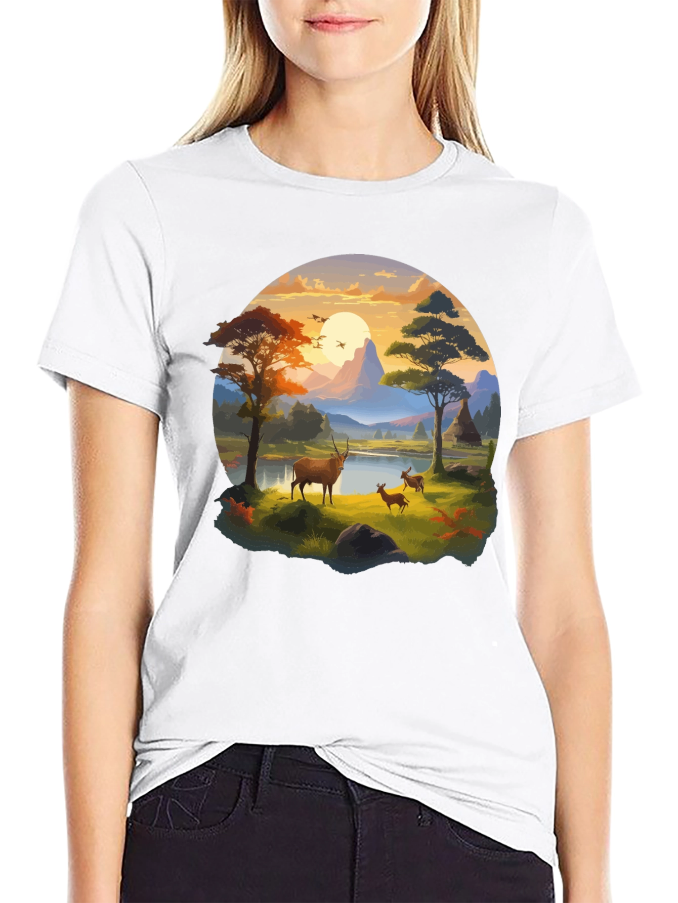 Wildlife Landscape Graphic T-Shirt