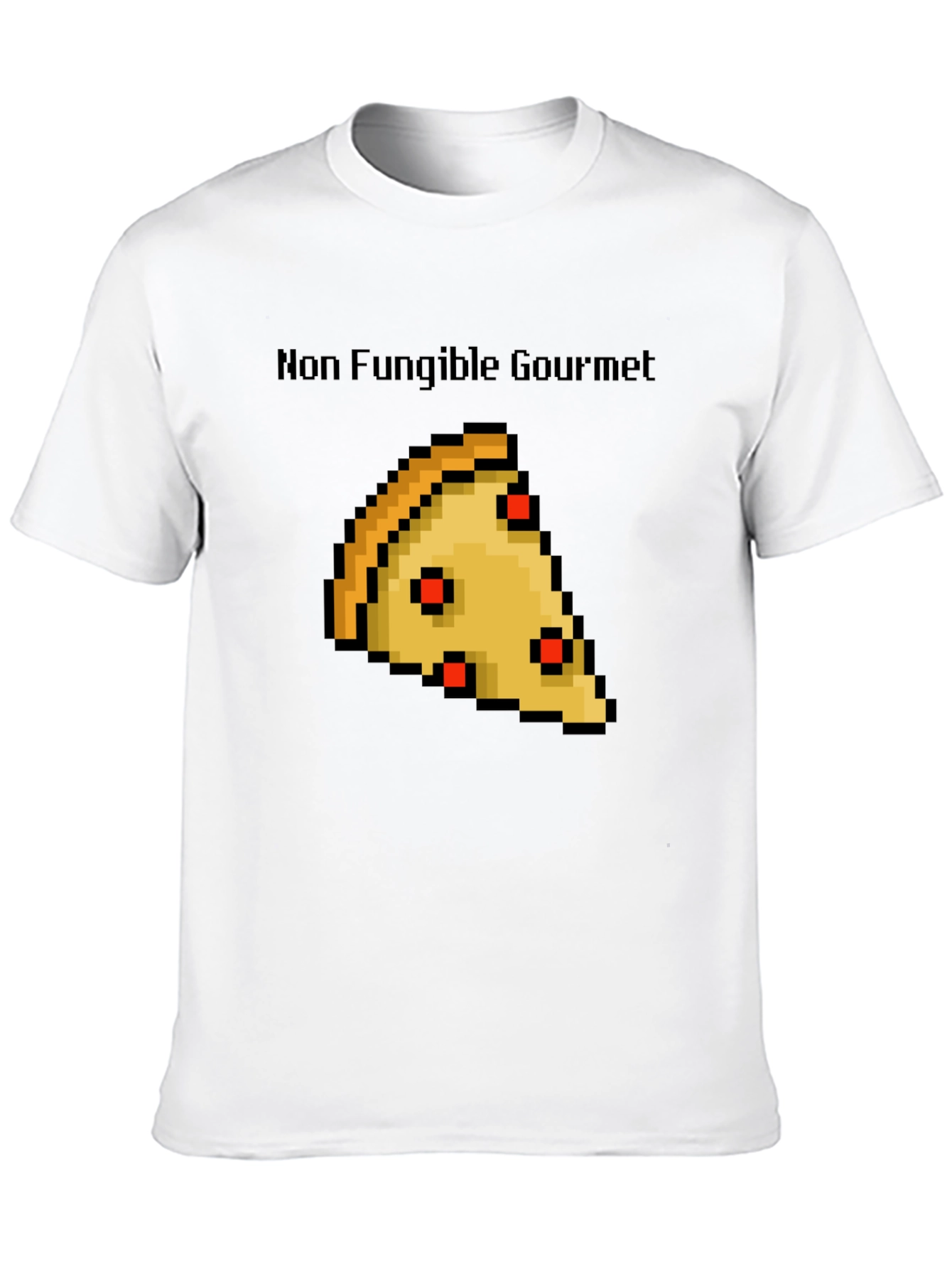 Non Fungible Gourmet Pixel Pizza Slice Graphic T-Shirt
