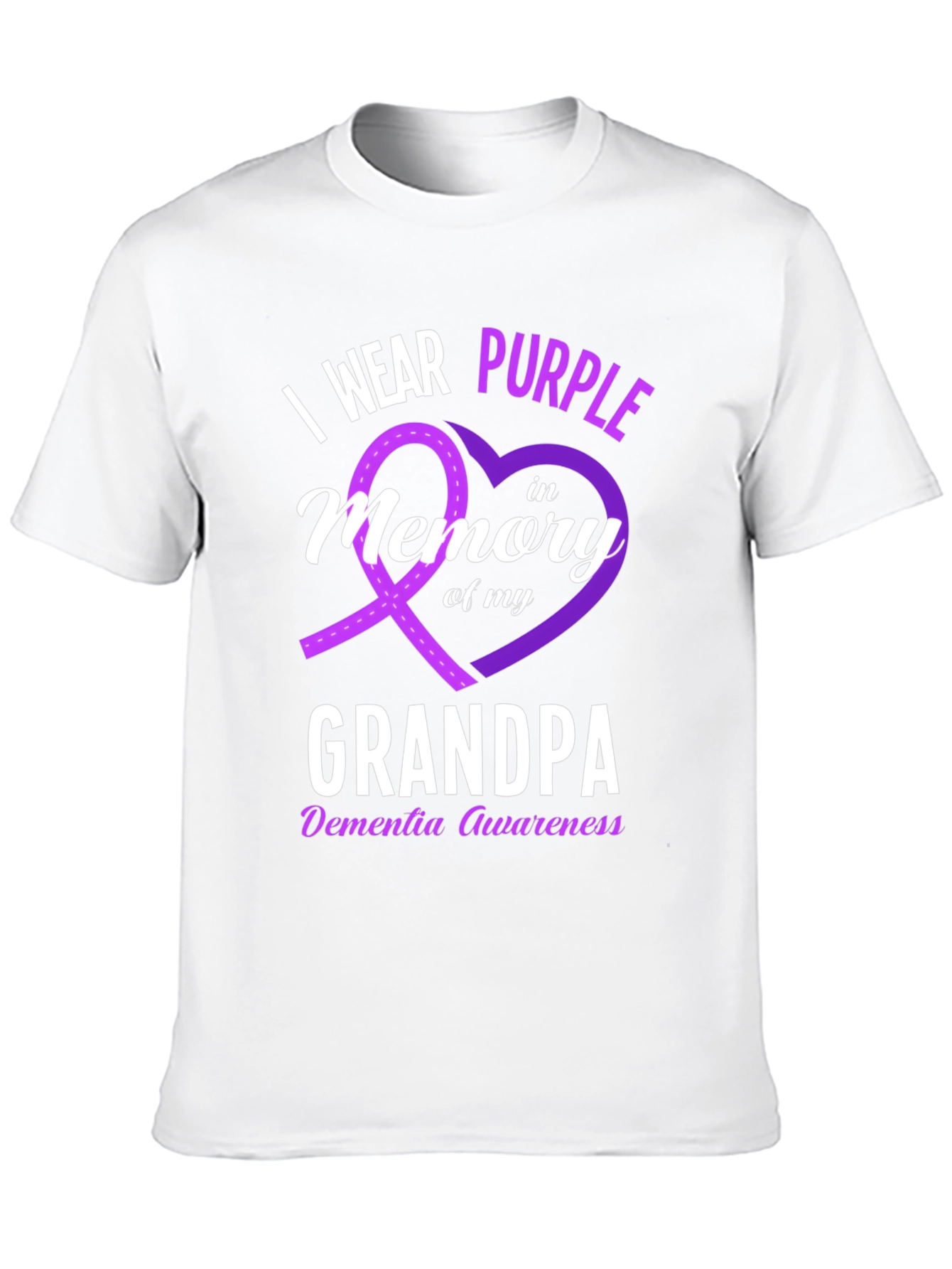 I Wear Purple Grandpa Dementia Awareness T-Shirt