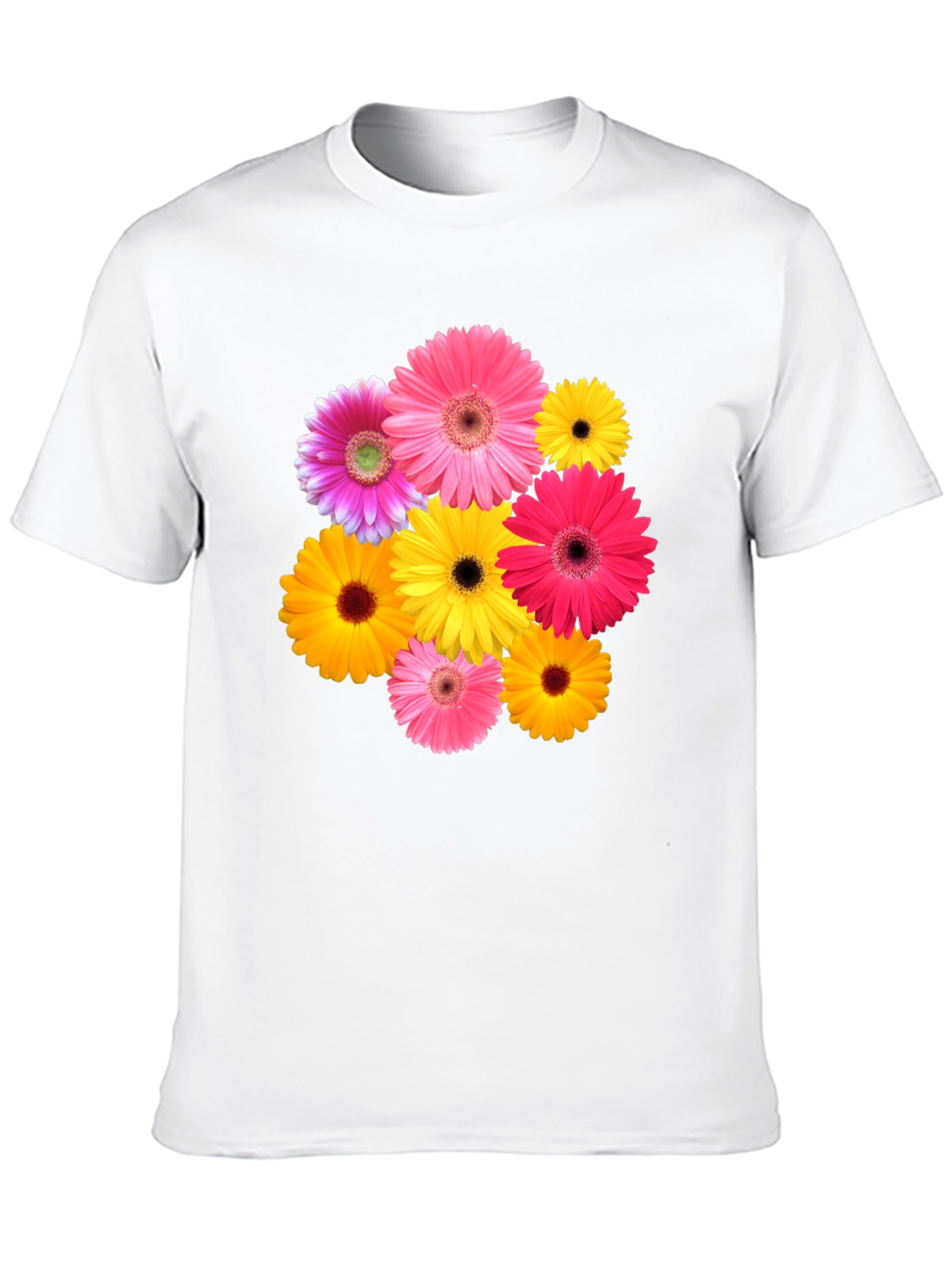 Floral Gerbera Daisy Black T-Shirt