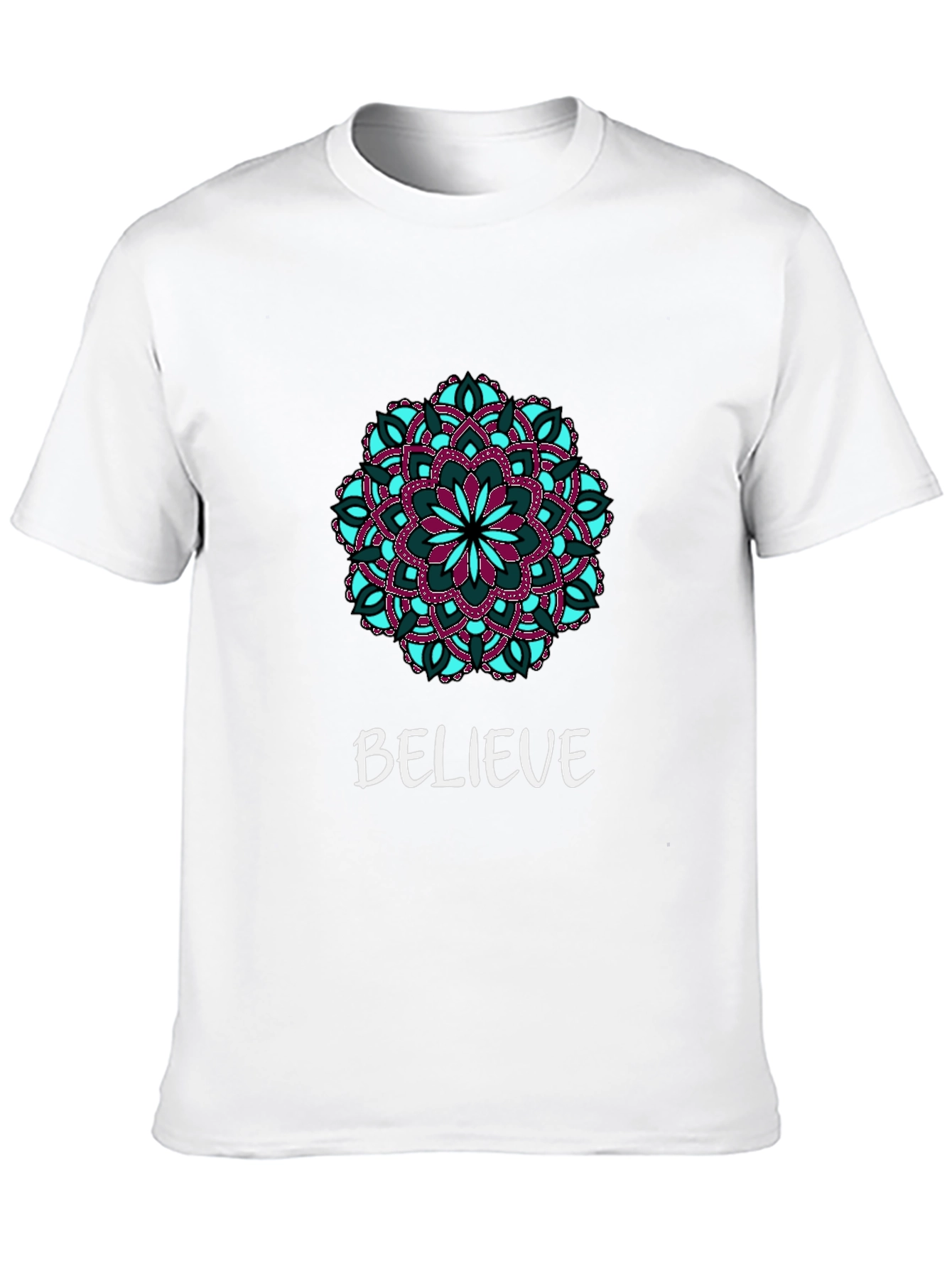 Believe Mandala Graphic Tee - Black