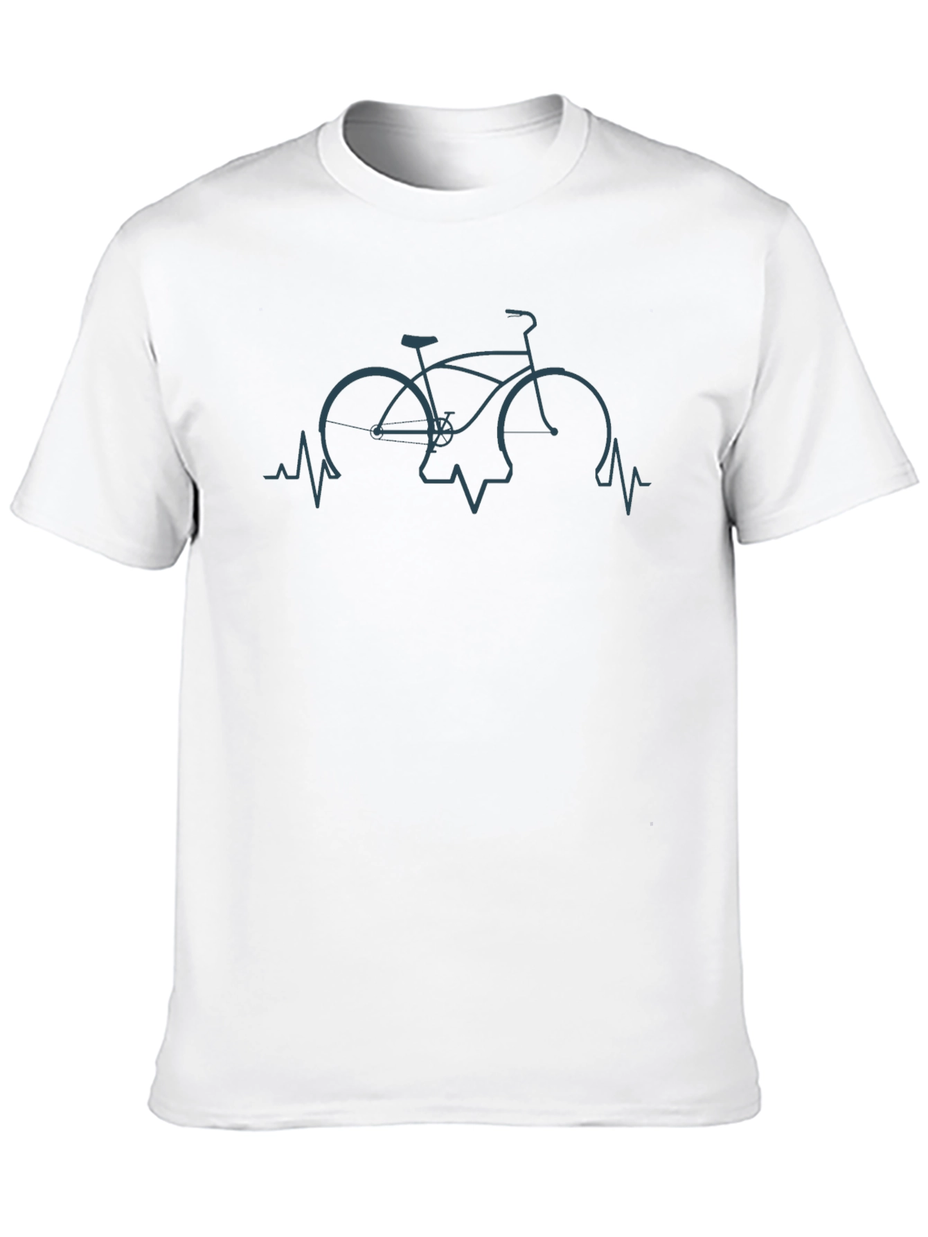 Bicycle Heartbeat Graphic Tee - Black Cotton T-Shirt