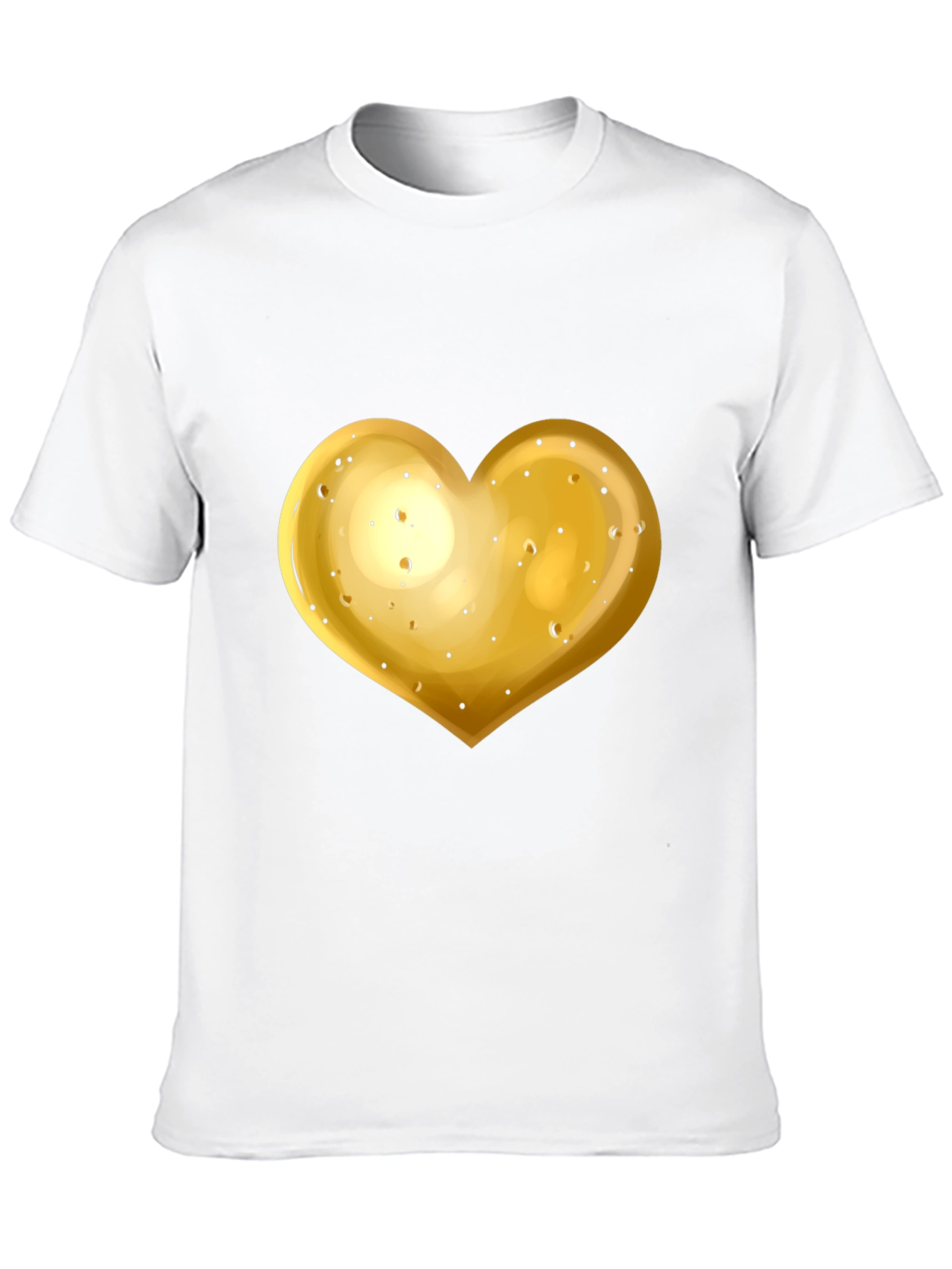 Gold Heart Graphic Black T-Shirt
