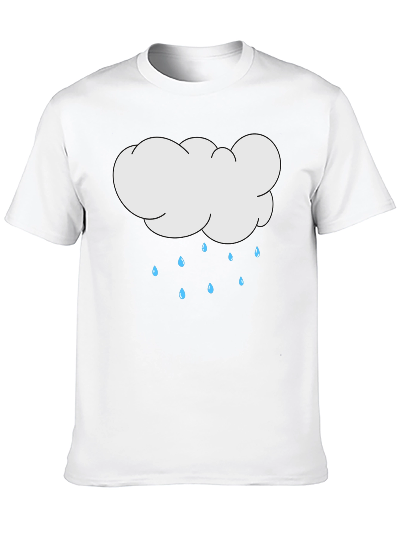 Cloud Rain Graphic Black T-Shirt