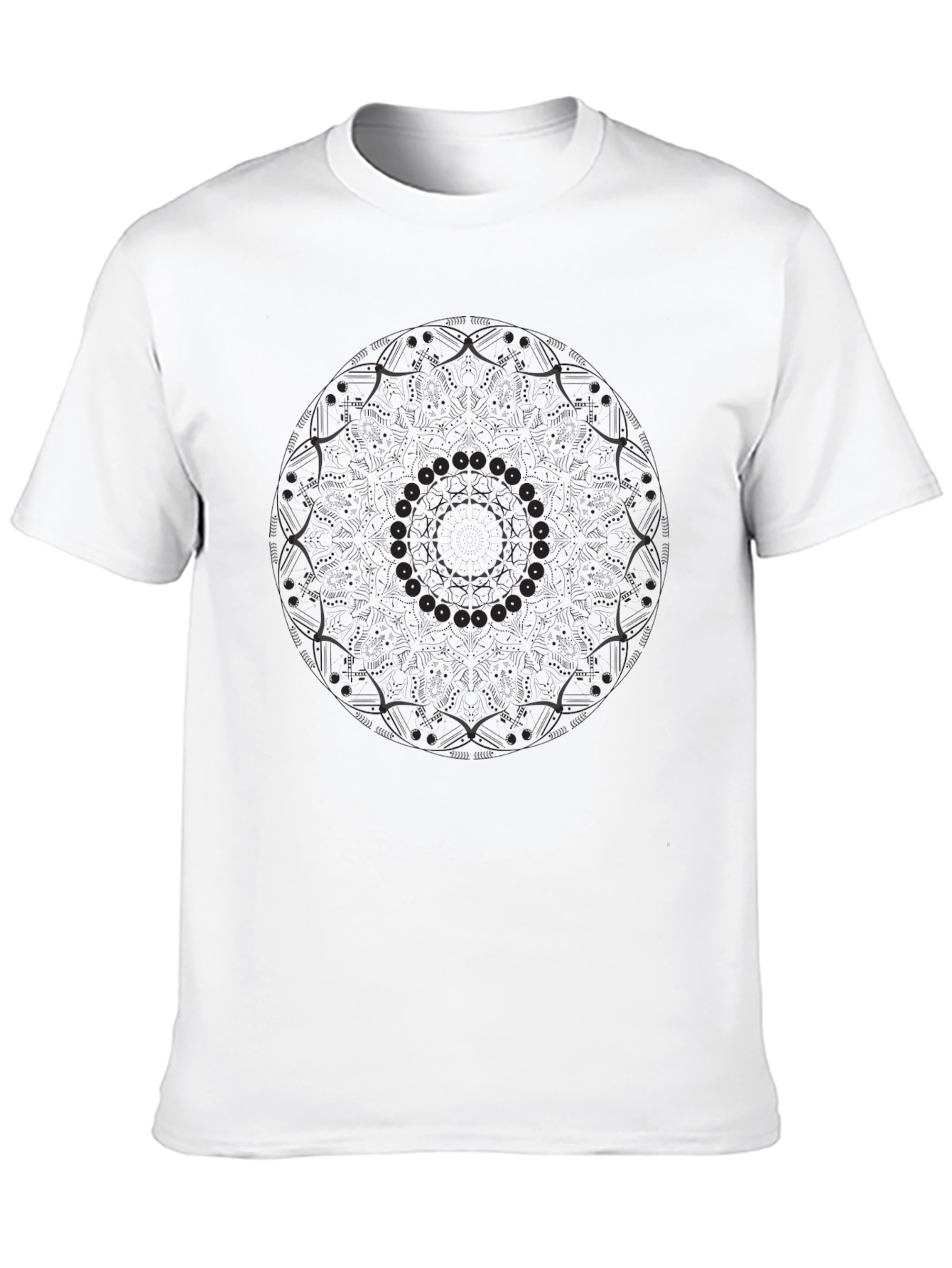 Mens Black Mandala Graphic Tee