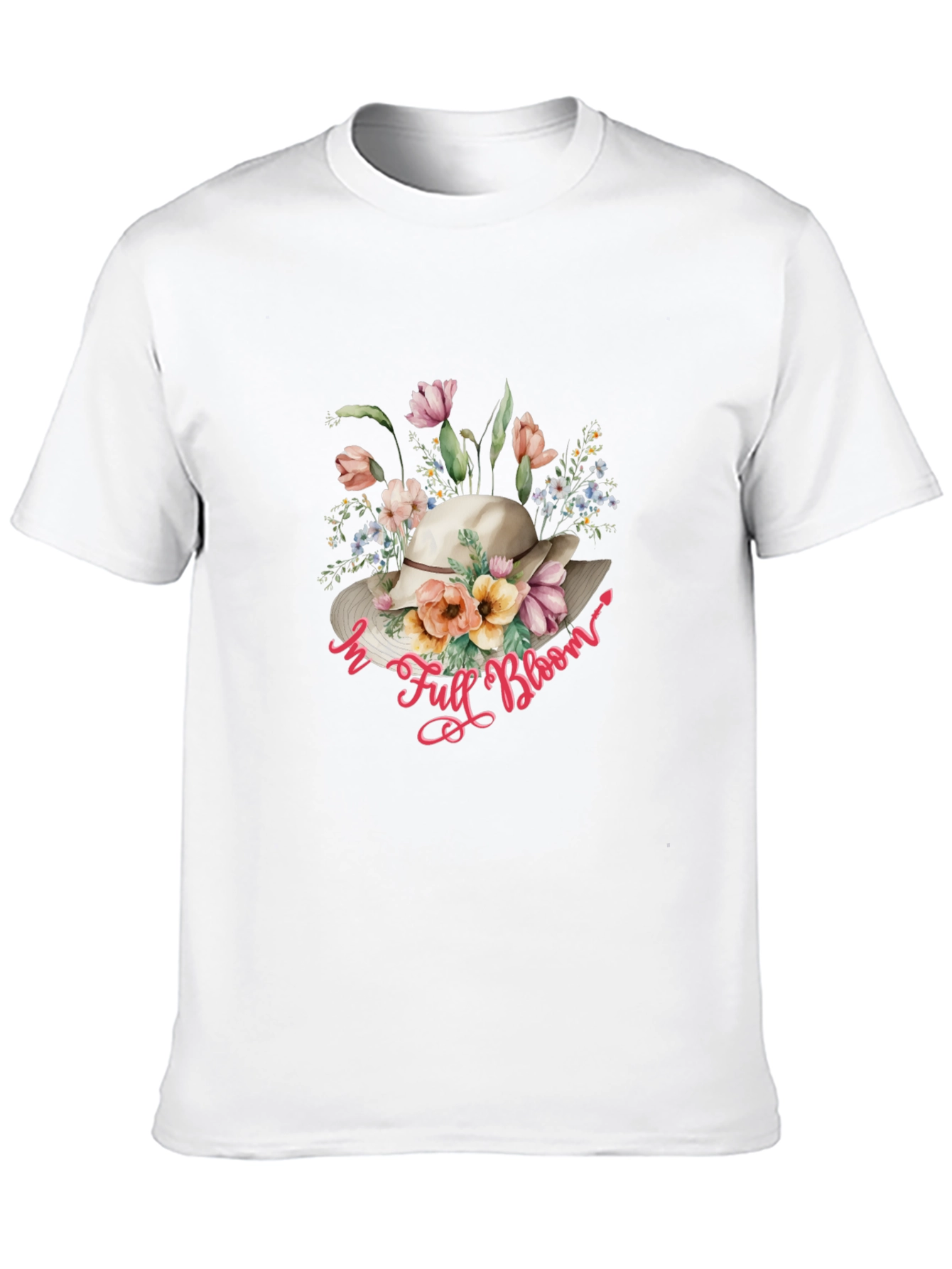 Floral Hat T-Shirt: In Full Bloom Design