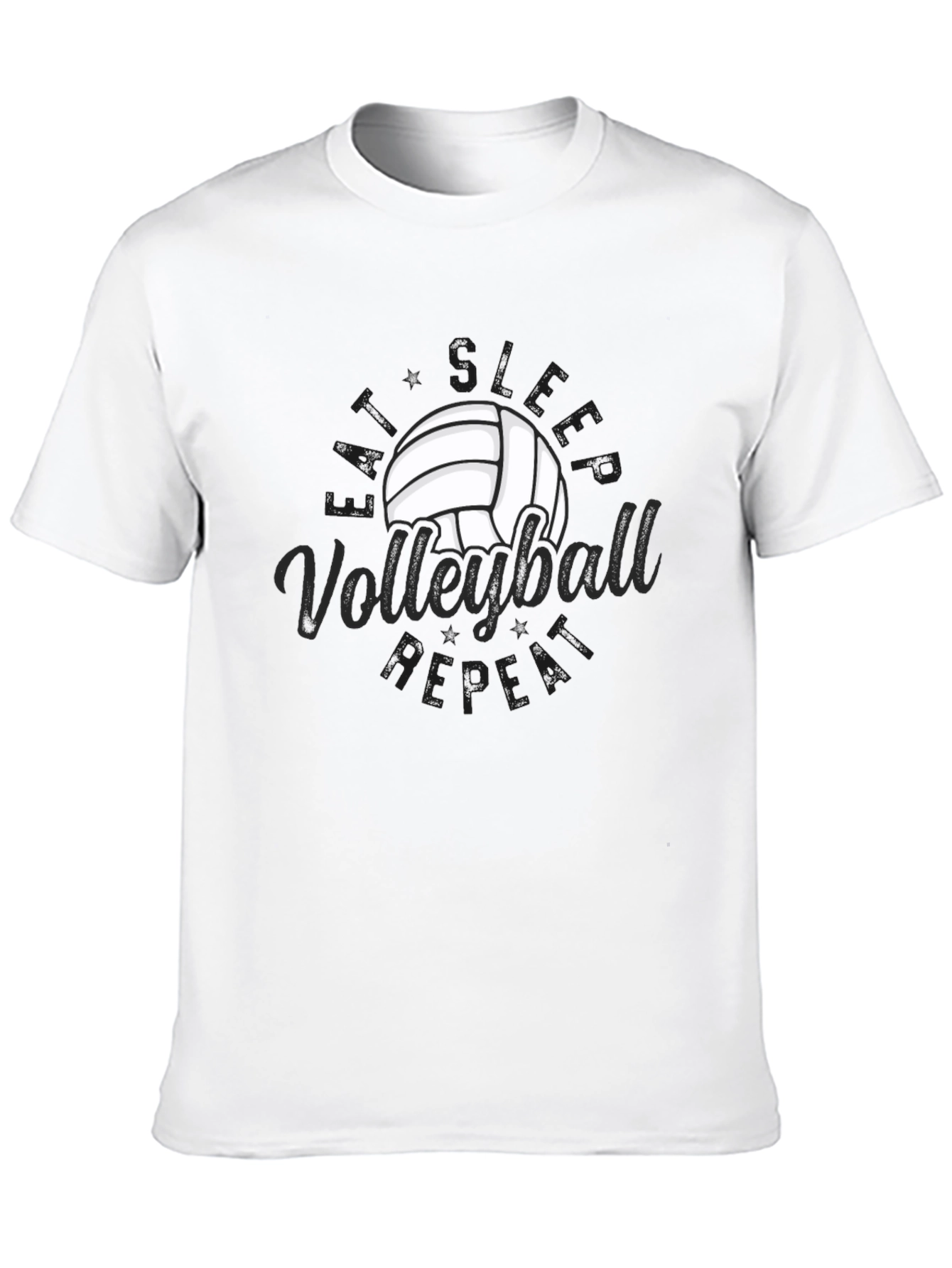 Volleyball Repeat Graphic T-Shirt - Black