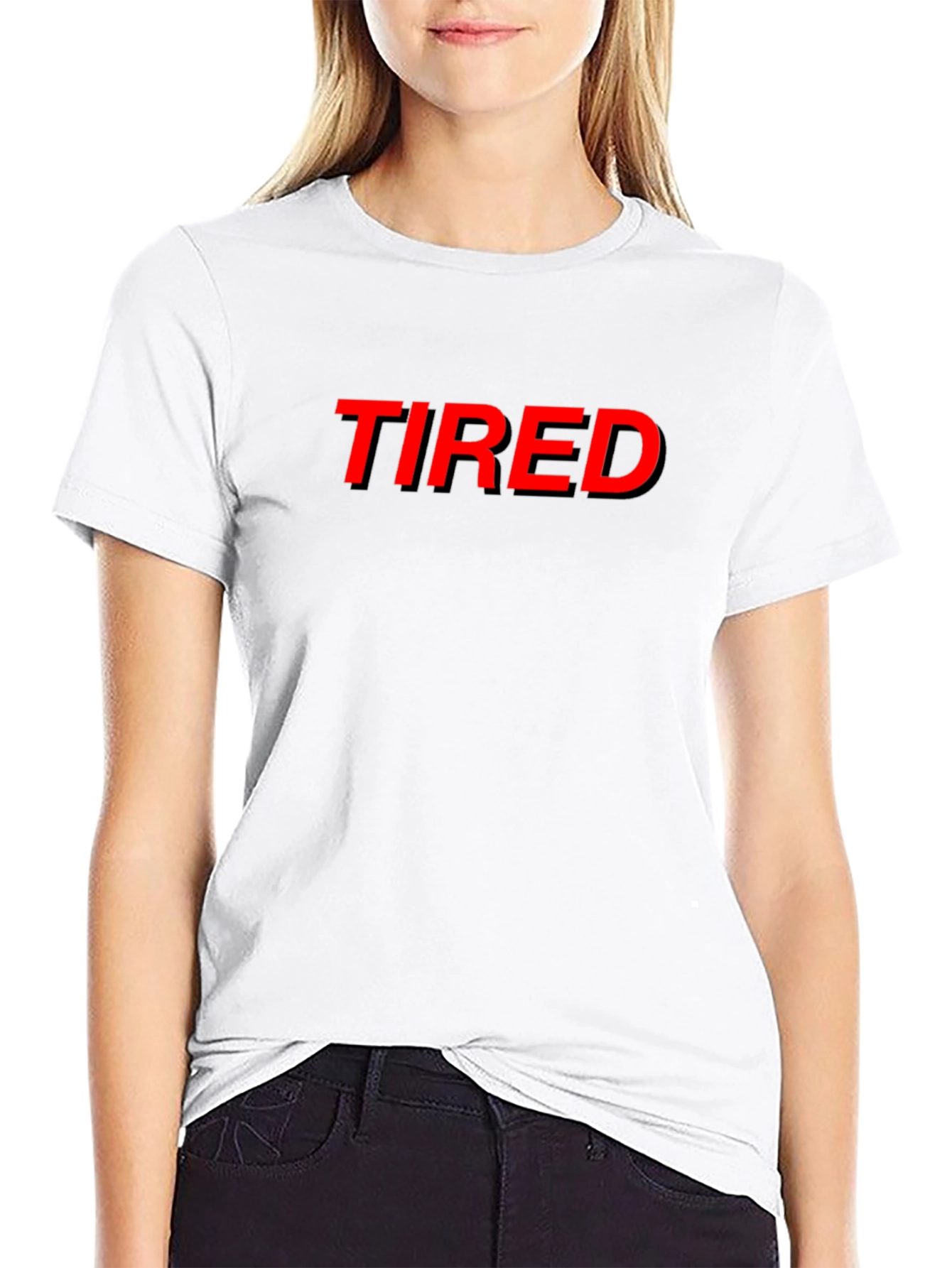 Tired Graphic Tee - Black Cotton Comfort