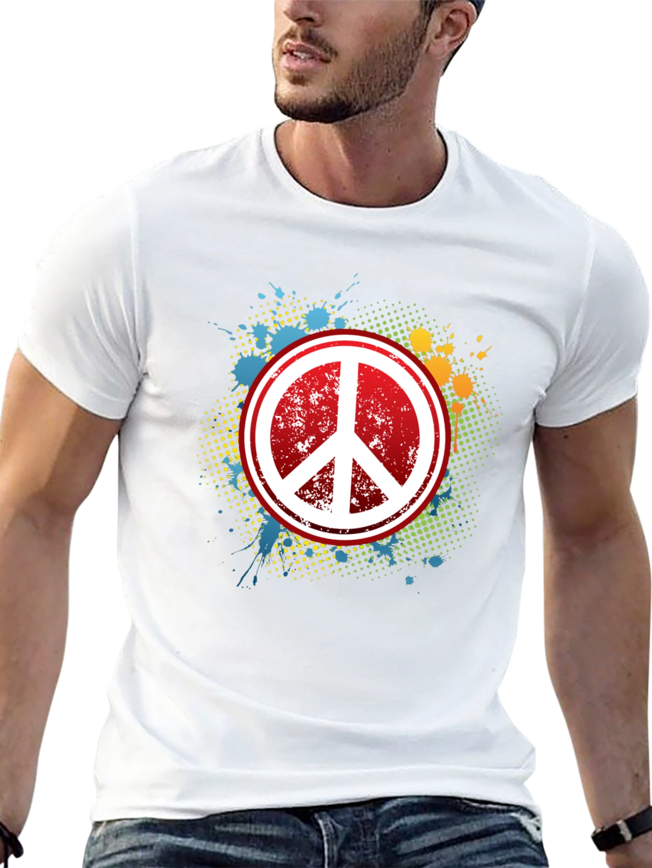 Peace Sign Graphic Tee - Retro Style
