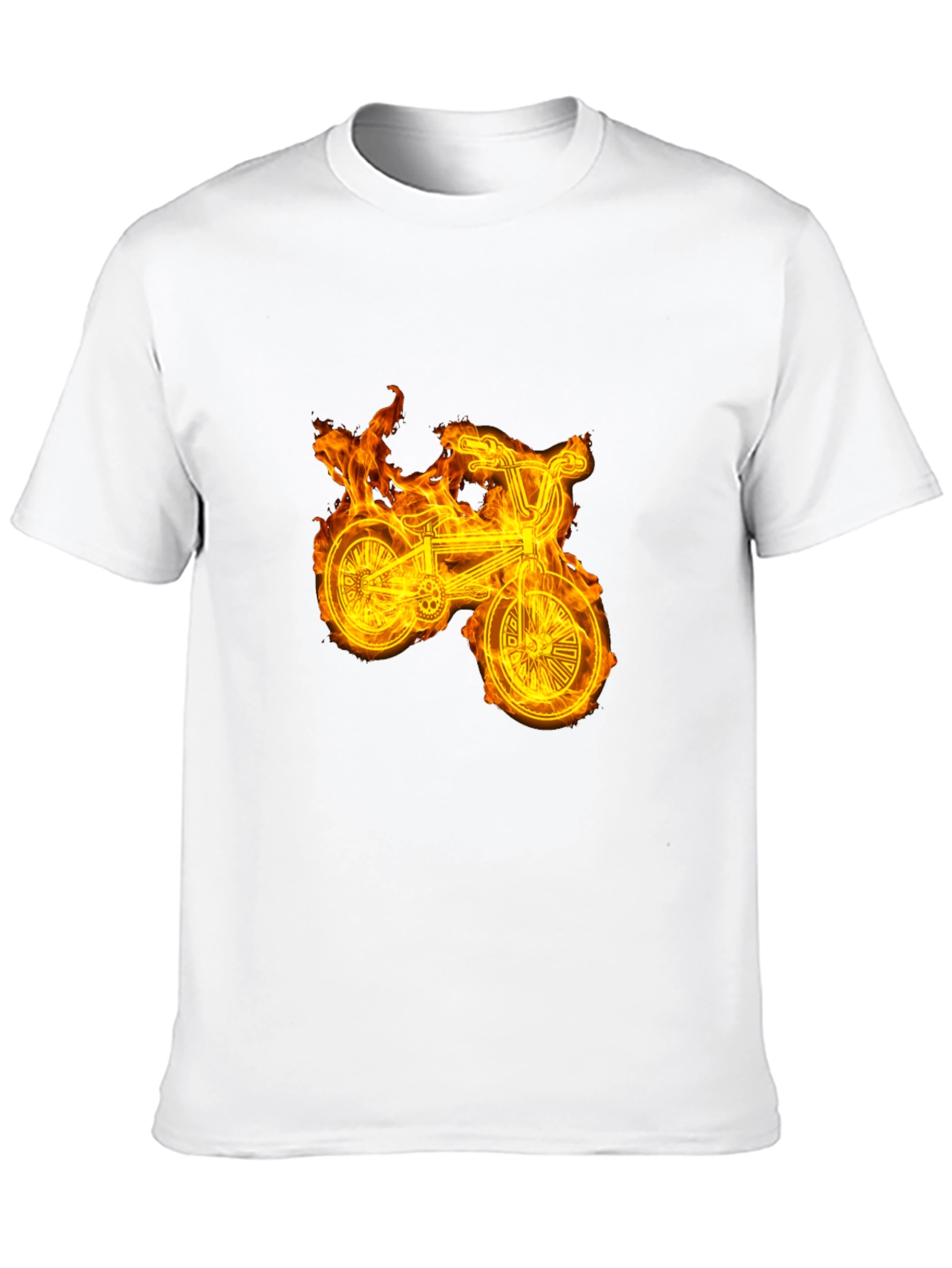Fiery Bike Graphic Tee - Cool Black T-Shirt
