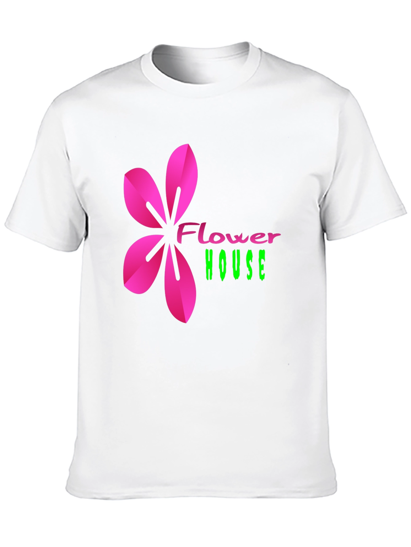 Flower House Graphic Print Tee - Casual Black T-Shirt