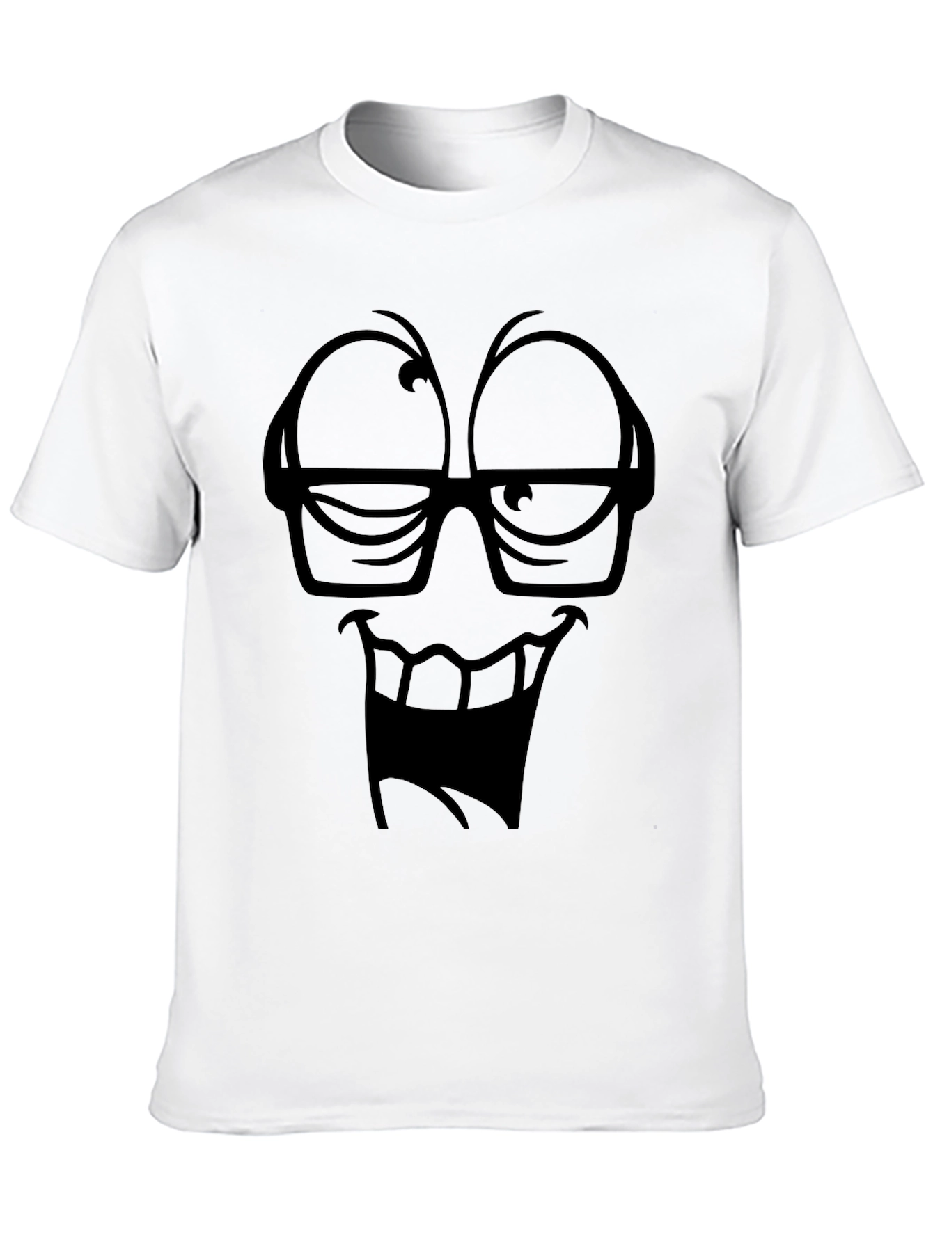 Funny Face Black T-Shirt Cartoon Graphic Tee