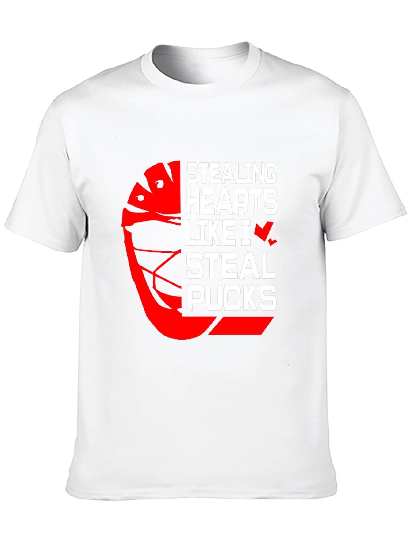 Stealing Hearts Hockey Graphic T-Shirt - Black