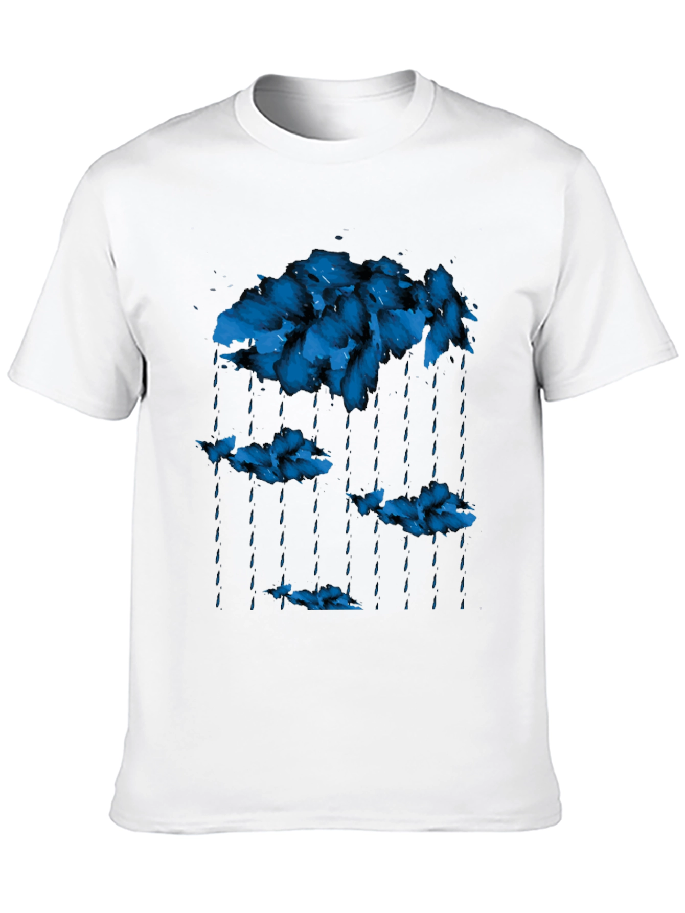 Rain Cloud Graphic Print Crew Neck T-Shirt