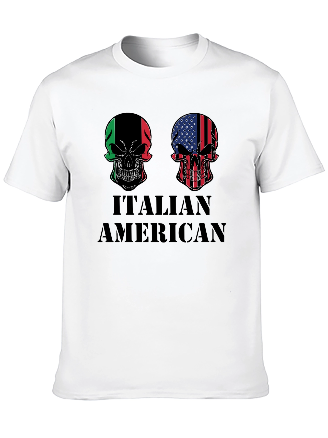 Italian American Skull Graphic T-Shirt