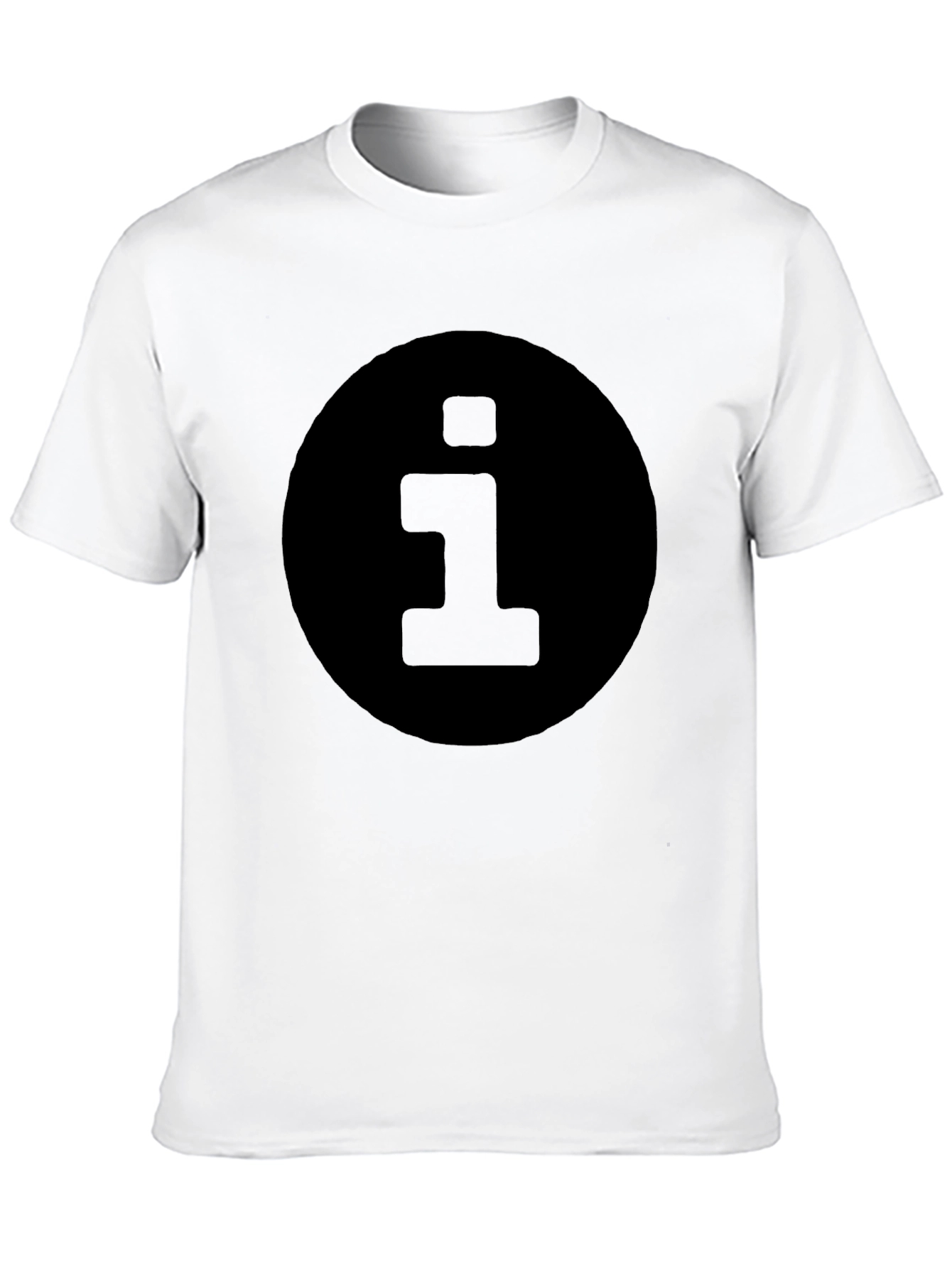 Mens Black T-Shirt with Information Symbol
