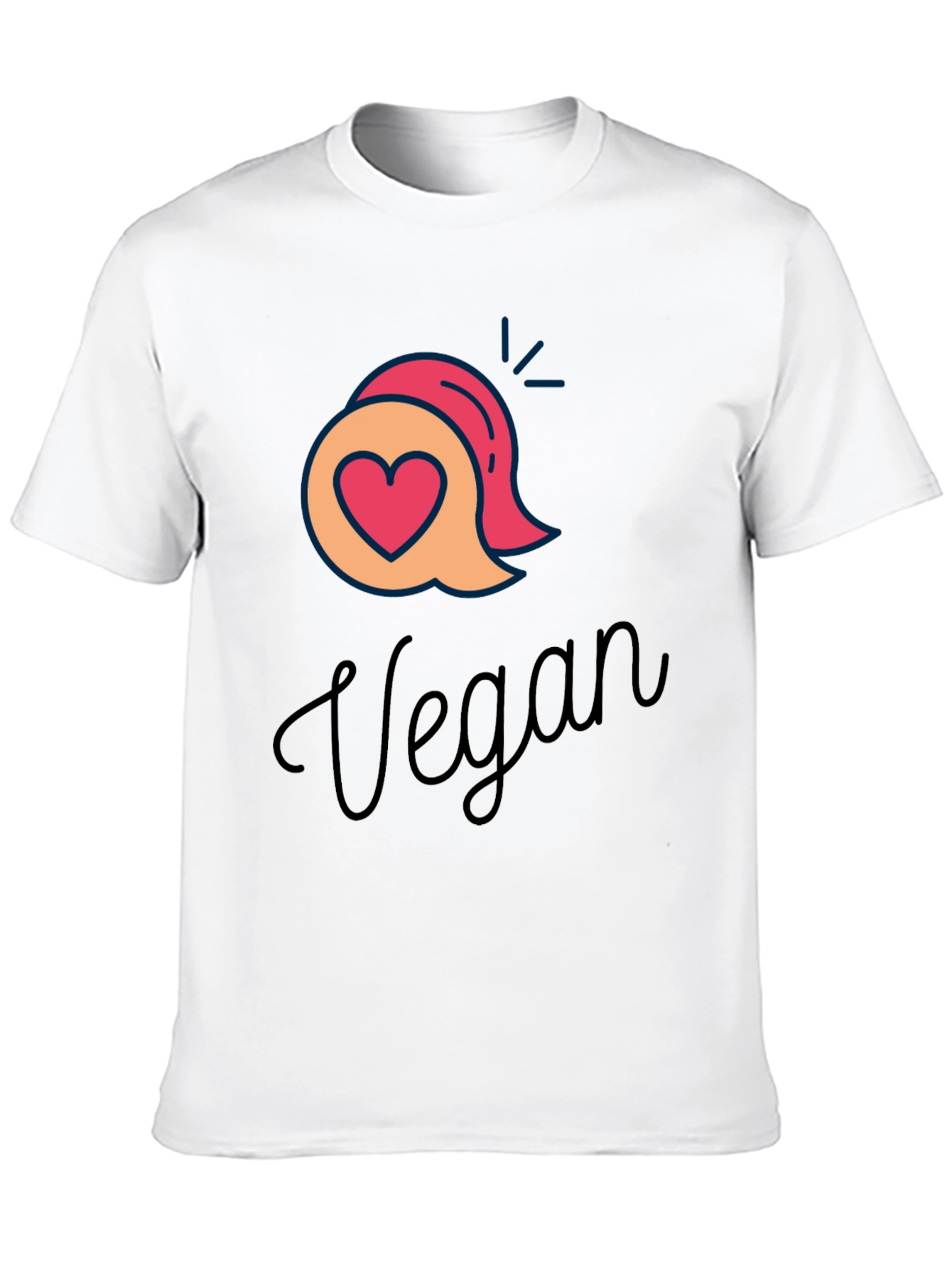 Vegan Graphic T-Shirt - Heart & Speech Bubble Design