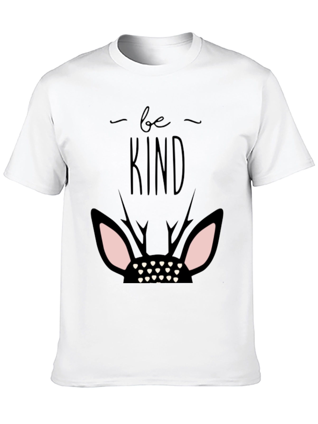 Be Kind Deer Graphic Black T-Shirt