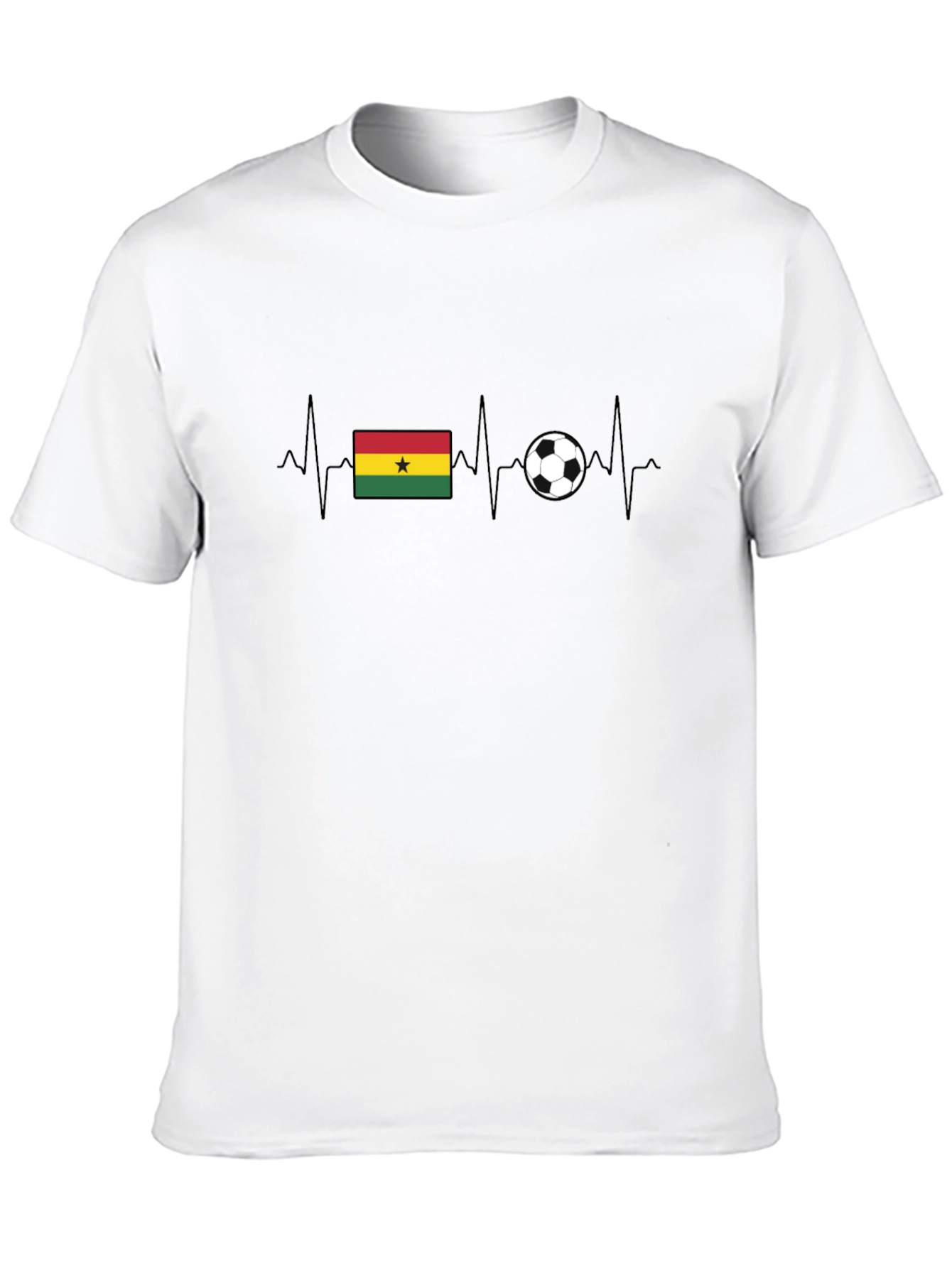 Ghana Soccer Flag Heartbeat T-Shirt