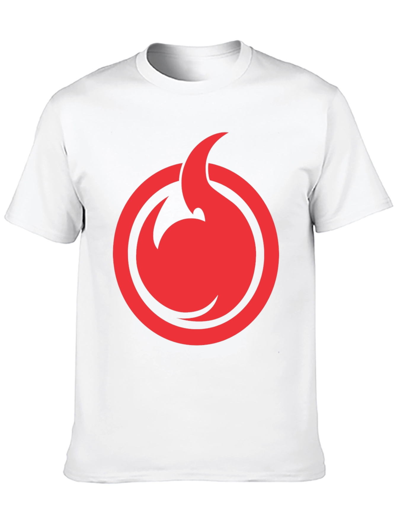 Red Flame Circle Graphic Black T-Shirt