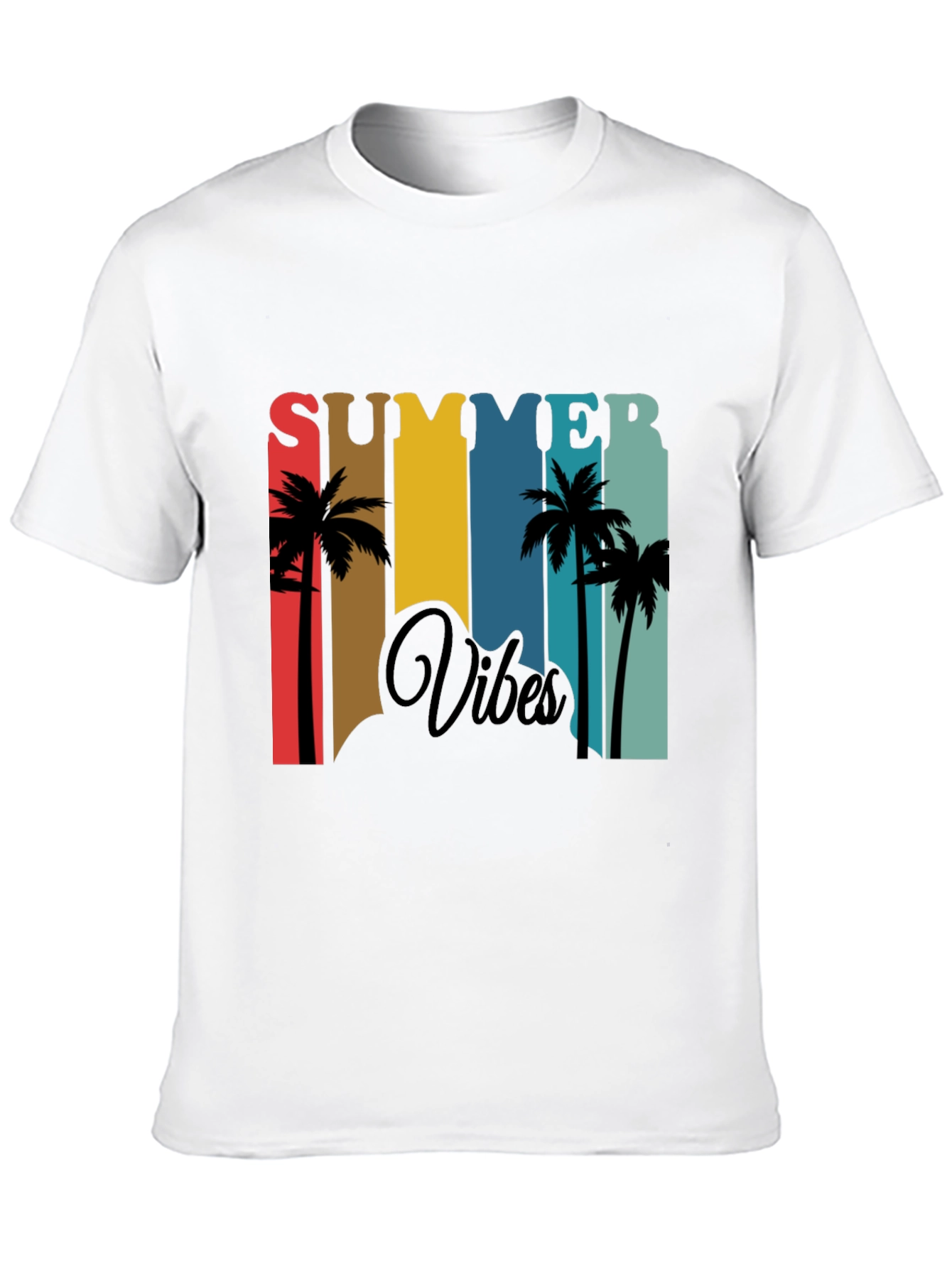 Summer Vibes Graphic Tee - Tropical Palm Tree Design