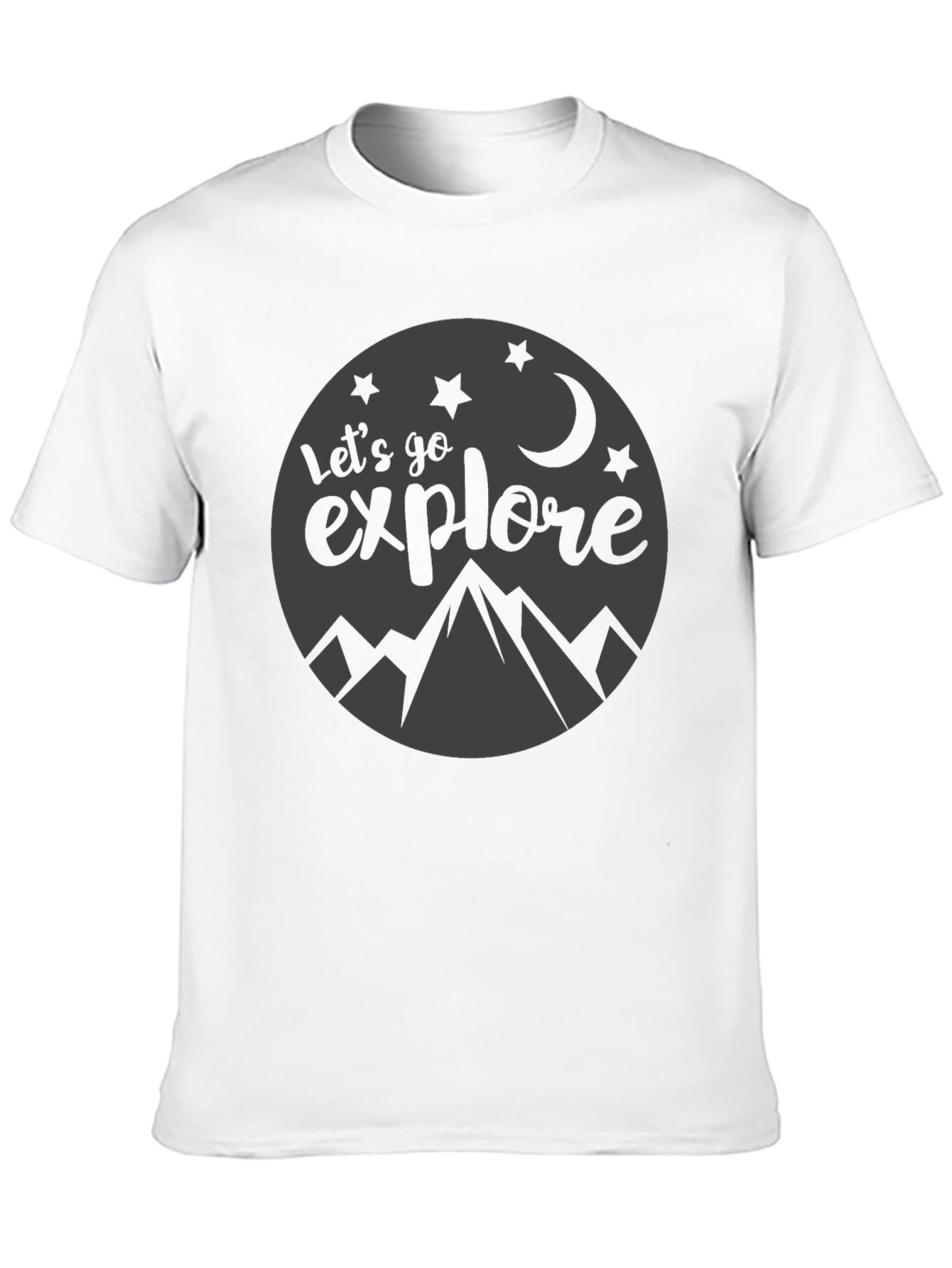 Lets Go Explore Black Graphic T-Shirt