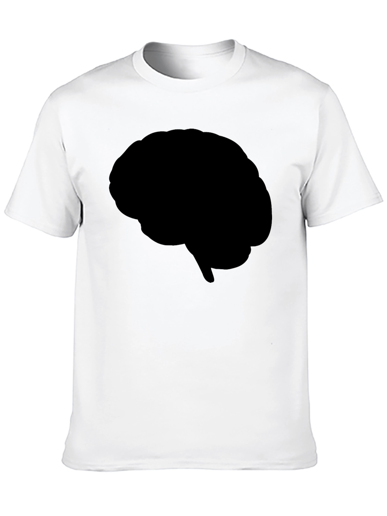 Brain Silhouette Graphic Tee - Black Cotton T-Shirt
