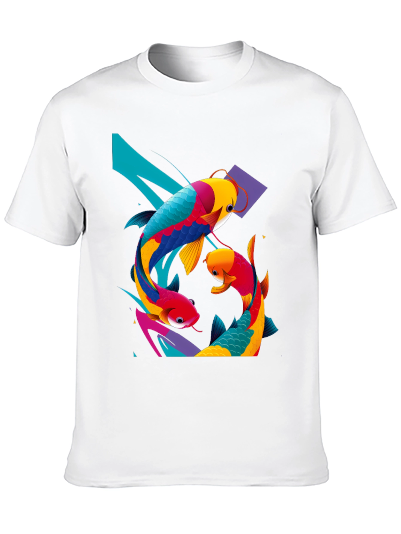 Koi Fish Graphic Tee - Artistic Black T-Shirt