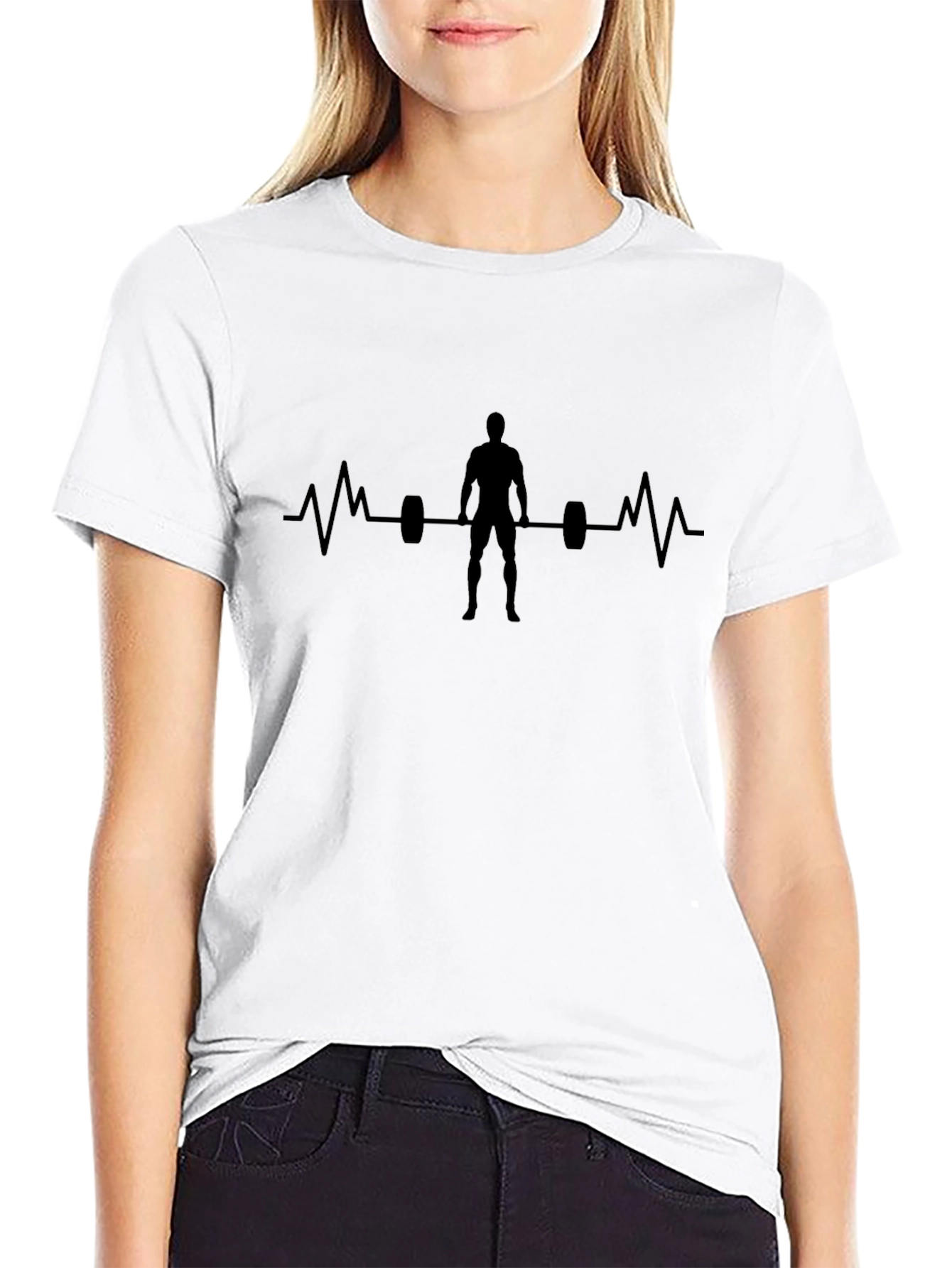 Weightlifting Heartbeat T-Shirt - Gym Workout Tee