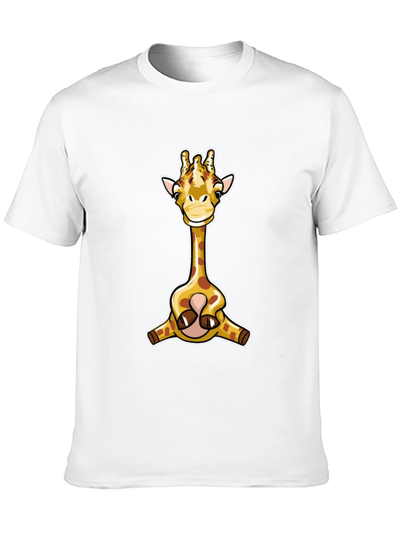 Cartoon Giraffe Graphic T-Shirt
