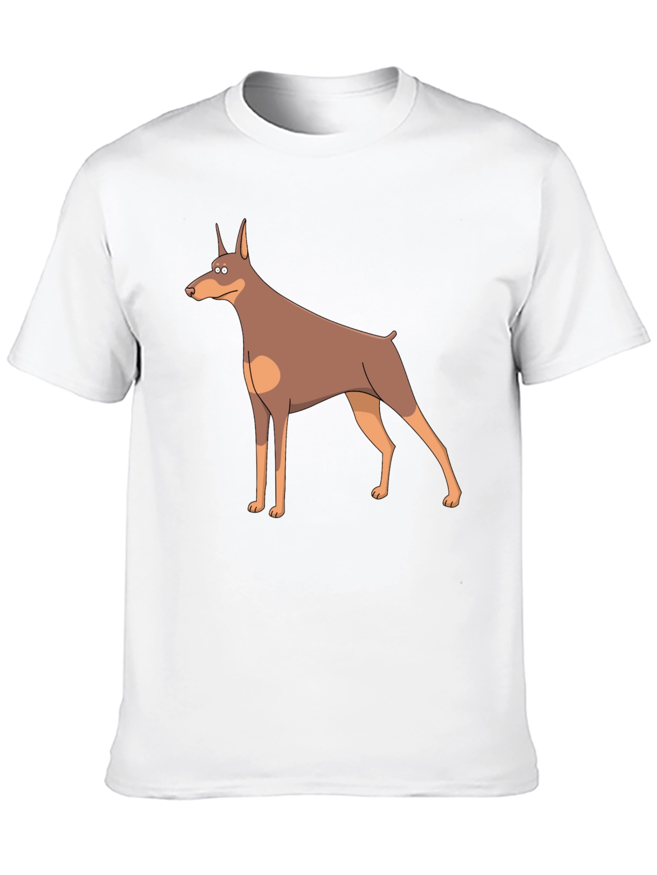 Cartoon Doberman Dog Graphic T-Shirt