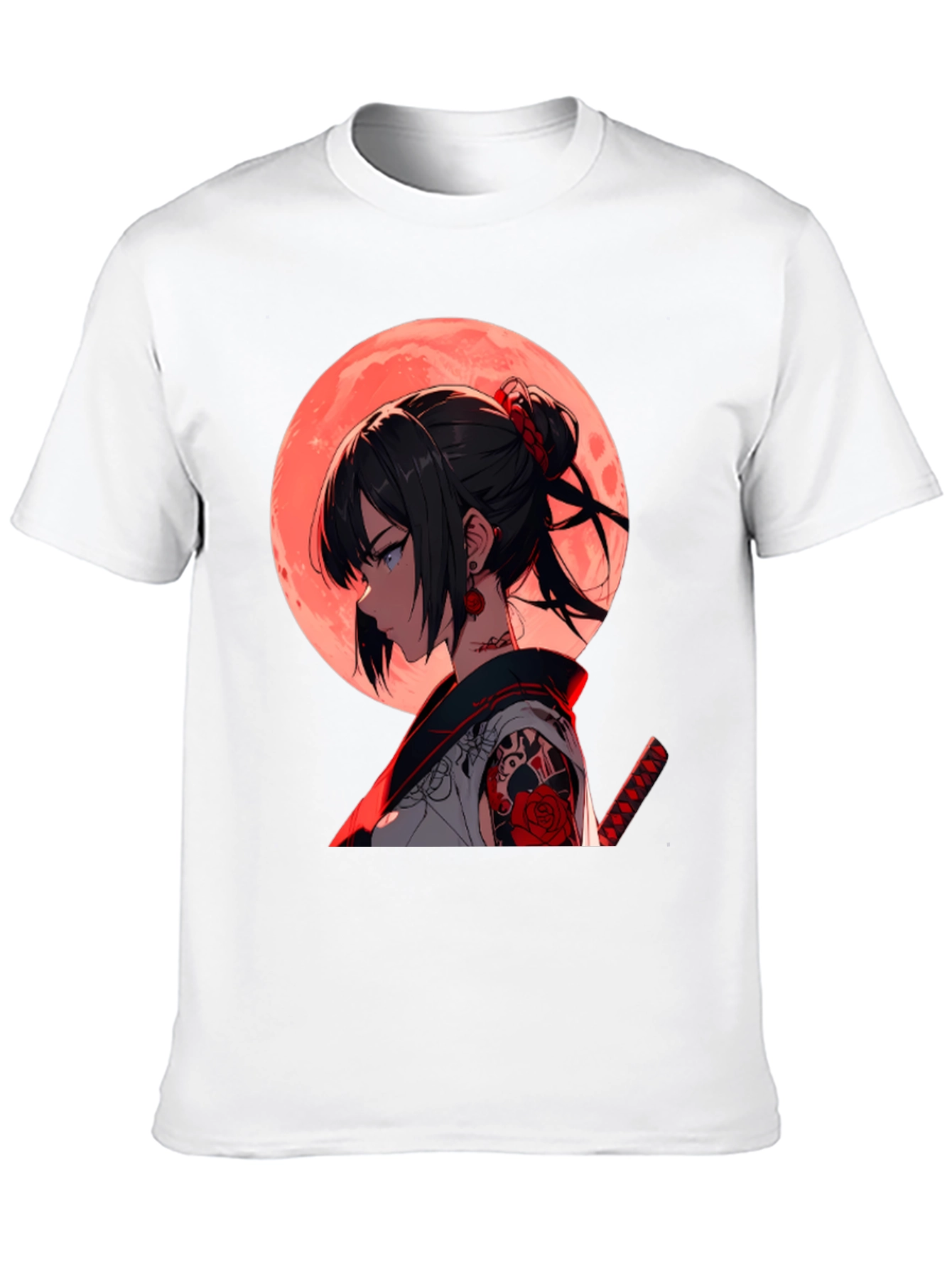 Anime Girl Graphic Black T-Shirt