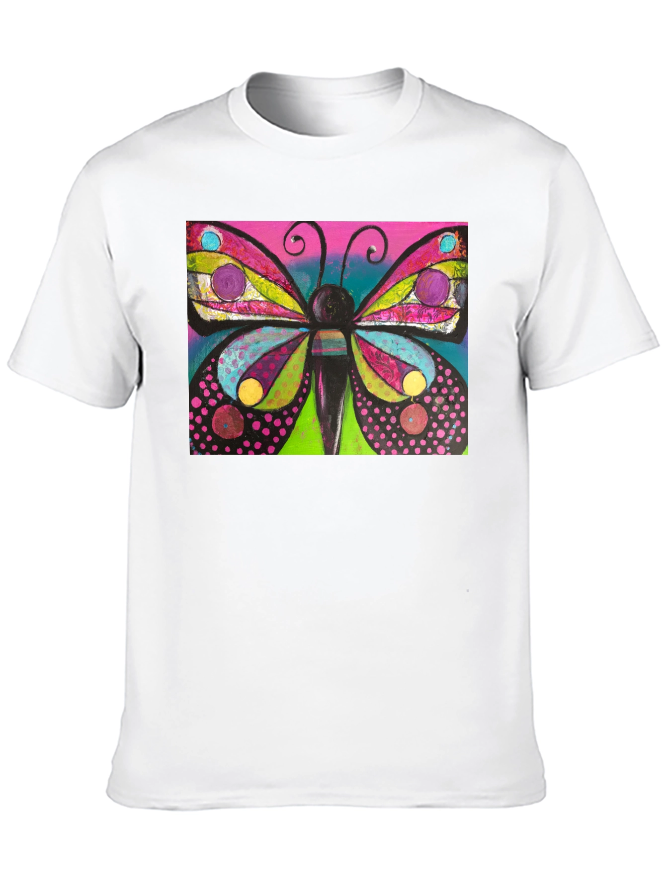 Butterfly Art Print Black T-Shirt
