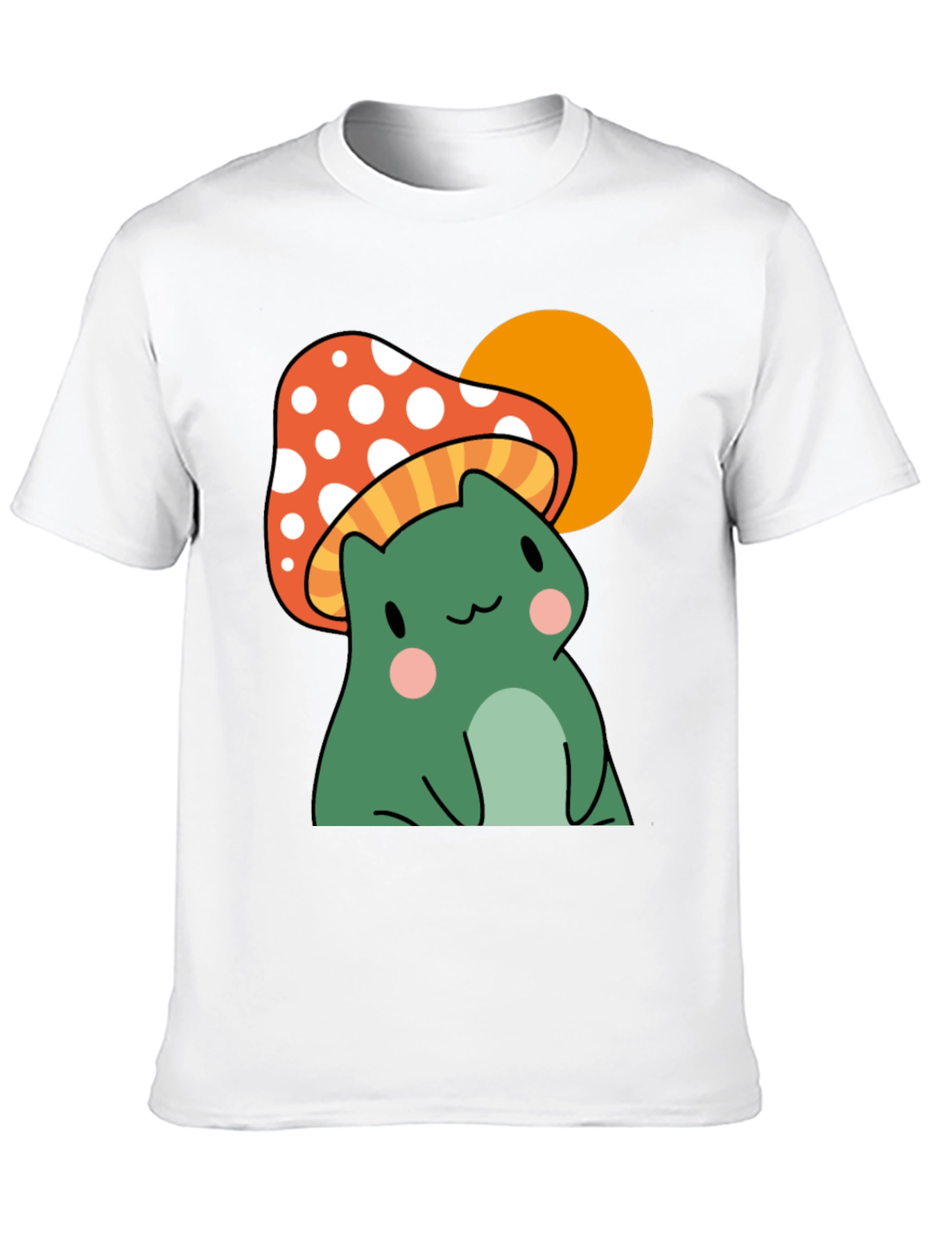 Frog Mushroom Graphic T-Shirt - Black Cotton Tee