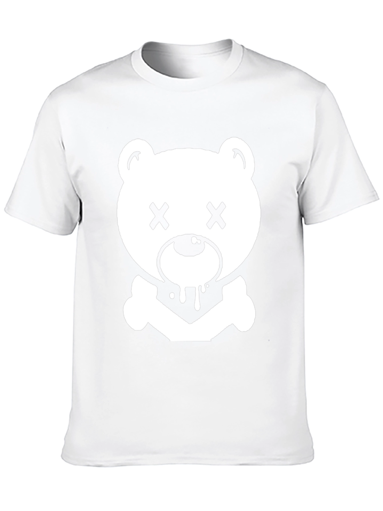 Edgy Bear Graphic Tee - Black Cotton T-Shirt