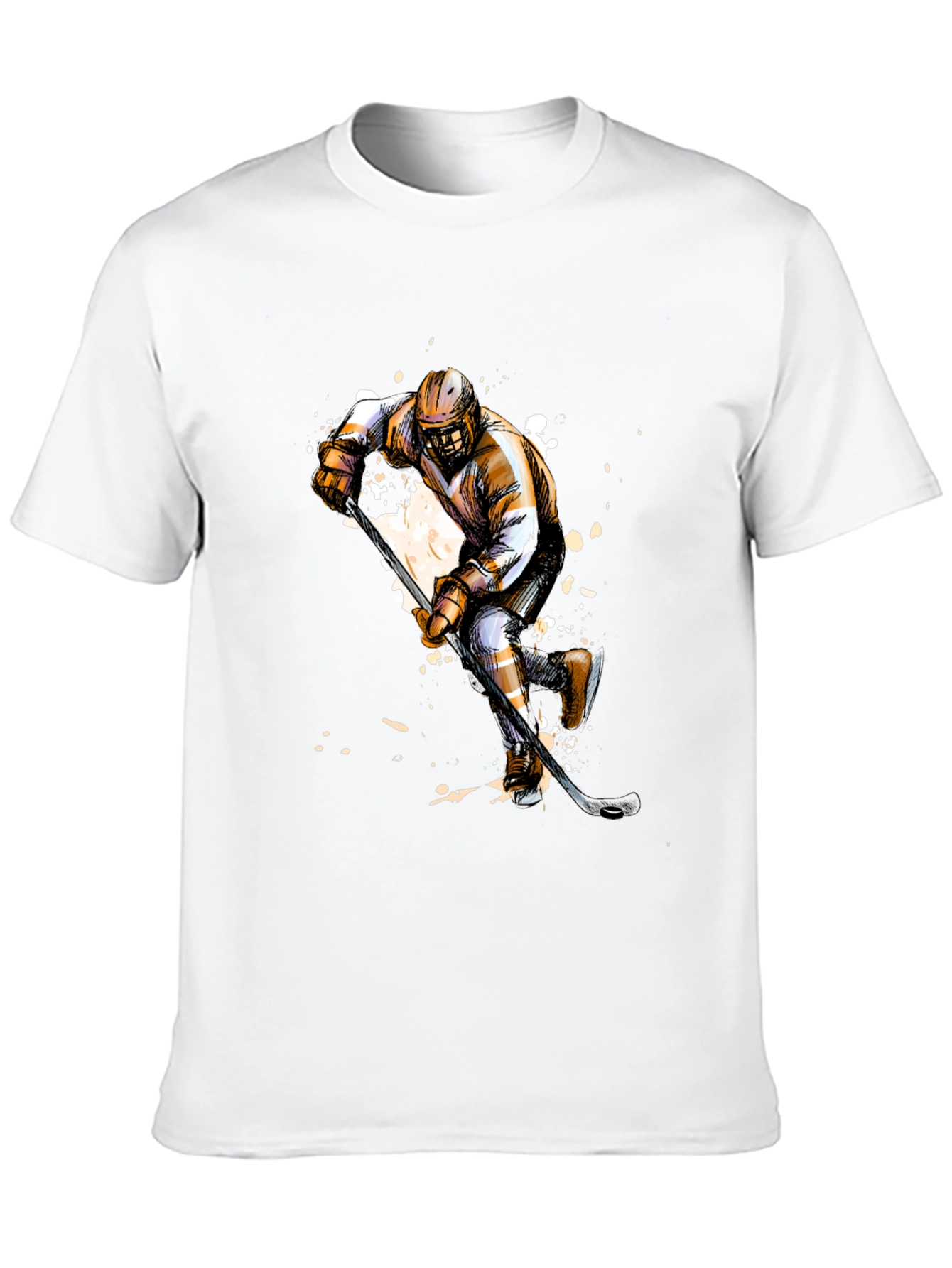 Hockey Player Graphic T-Shirt - Black
