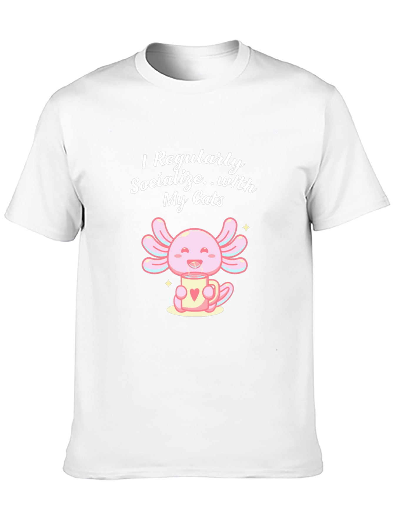 I Socialize With My Cats Axolotl T-Shirt