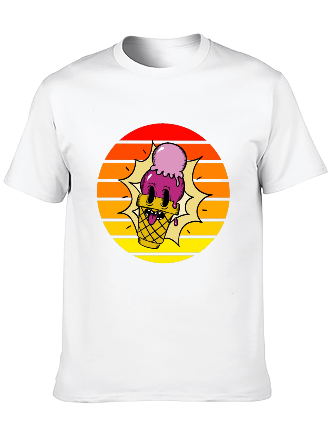Cartoon Ice Cream Cone T-Shirt - Retro Style